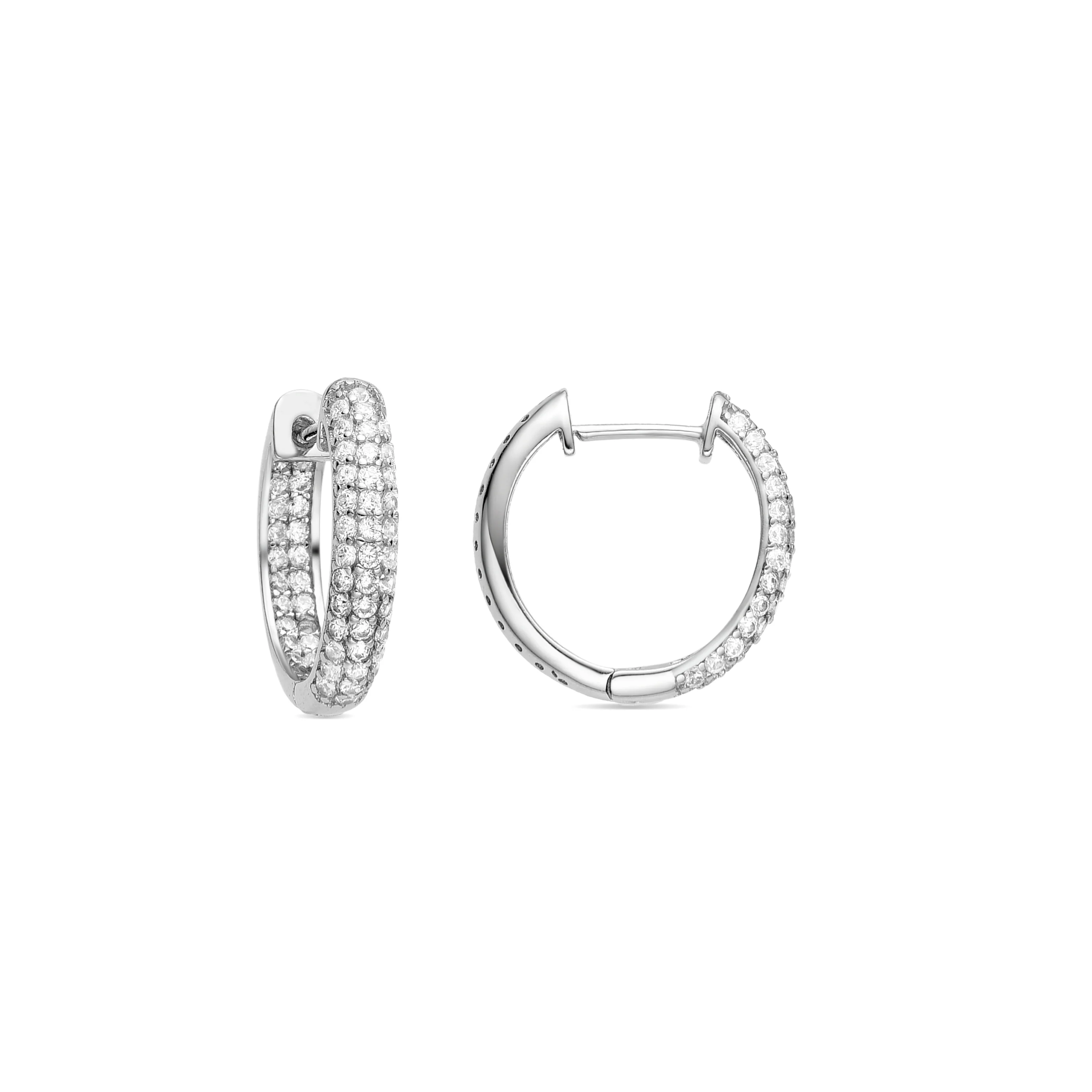 Pendientes de Plata de Ley 925 con Circonita Brillante acabados en rodio - Deuka