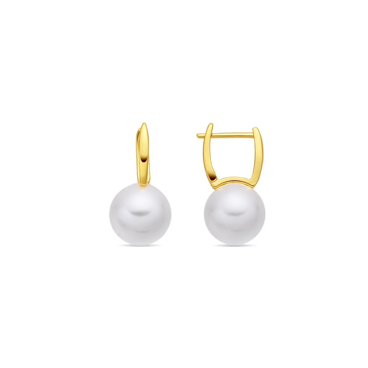 Pendientes de Perla Blanca acabado en oro amarillo de 18k - Dical