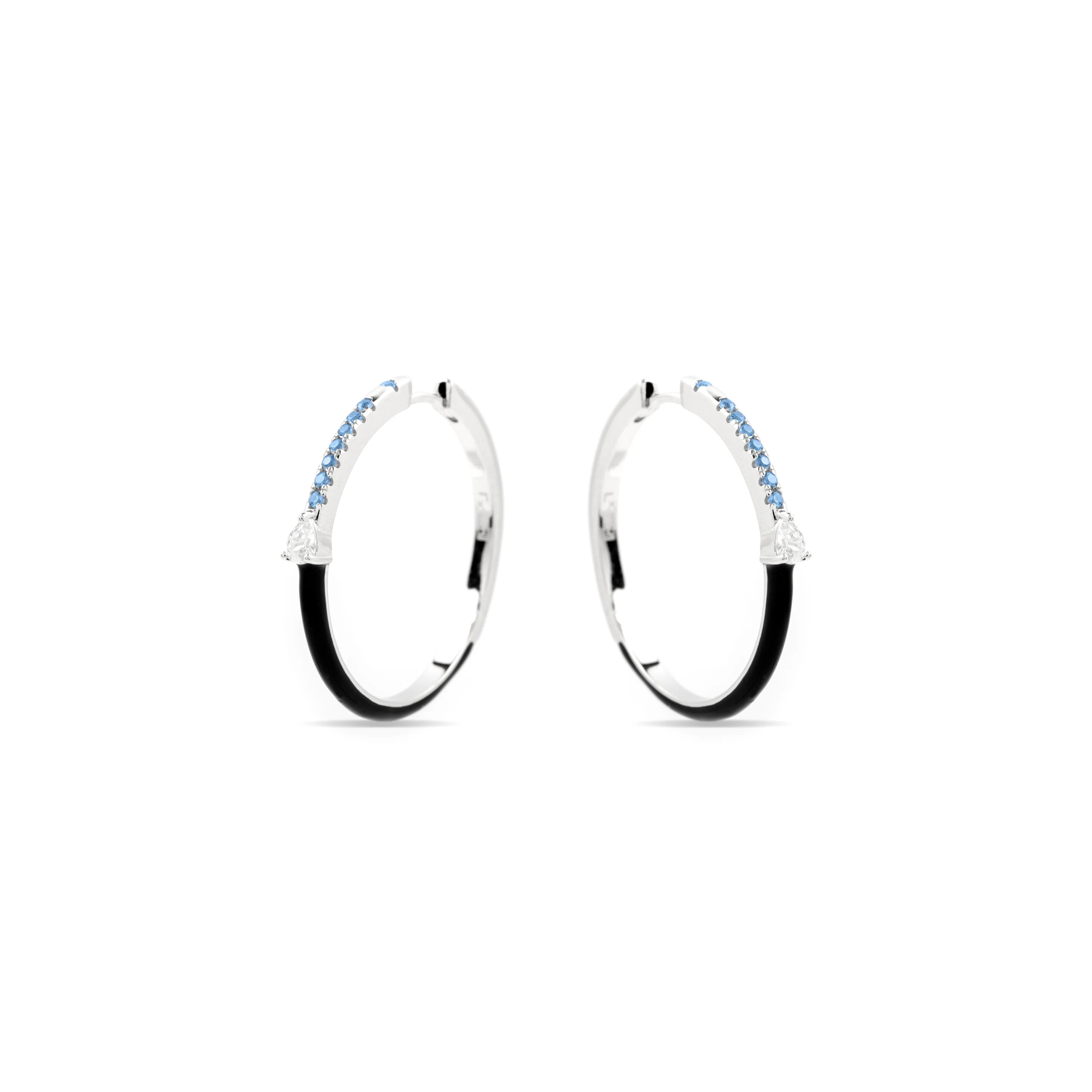 Pendientes de Plata de Ley 925 y Circonita Topacio Azul acabado rodio - Drado - Image 3