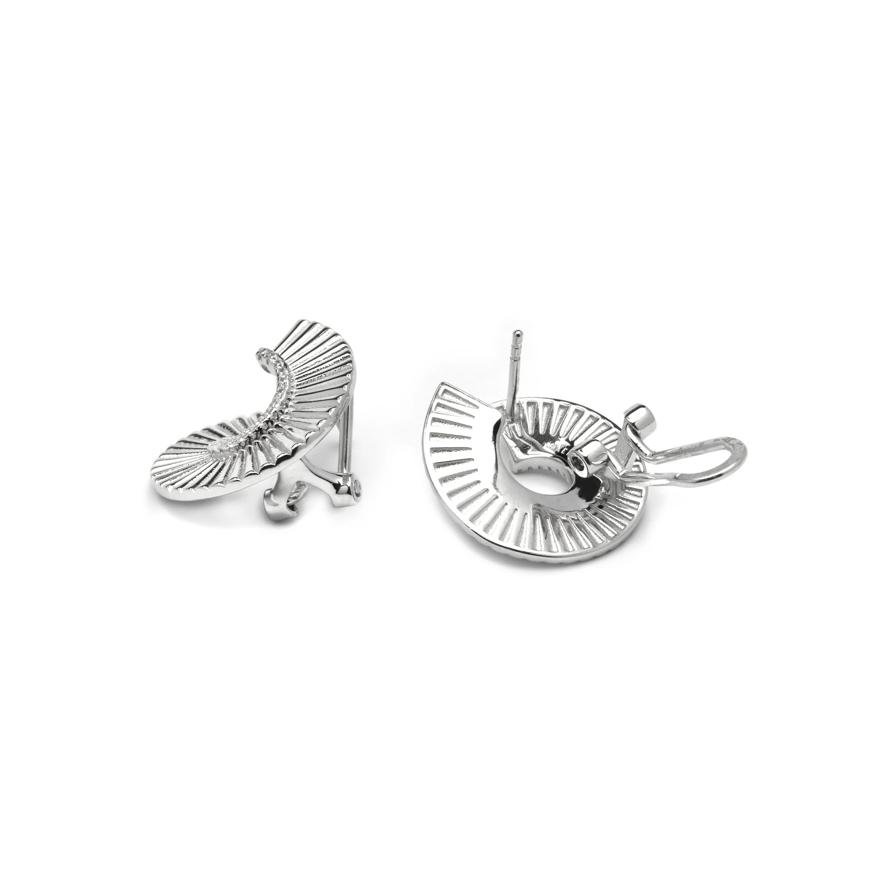 Pendientes de Plata de Ley 925 y Circonita Brillante acabado rodio - Dragi - Image 5