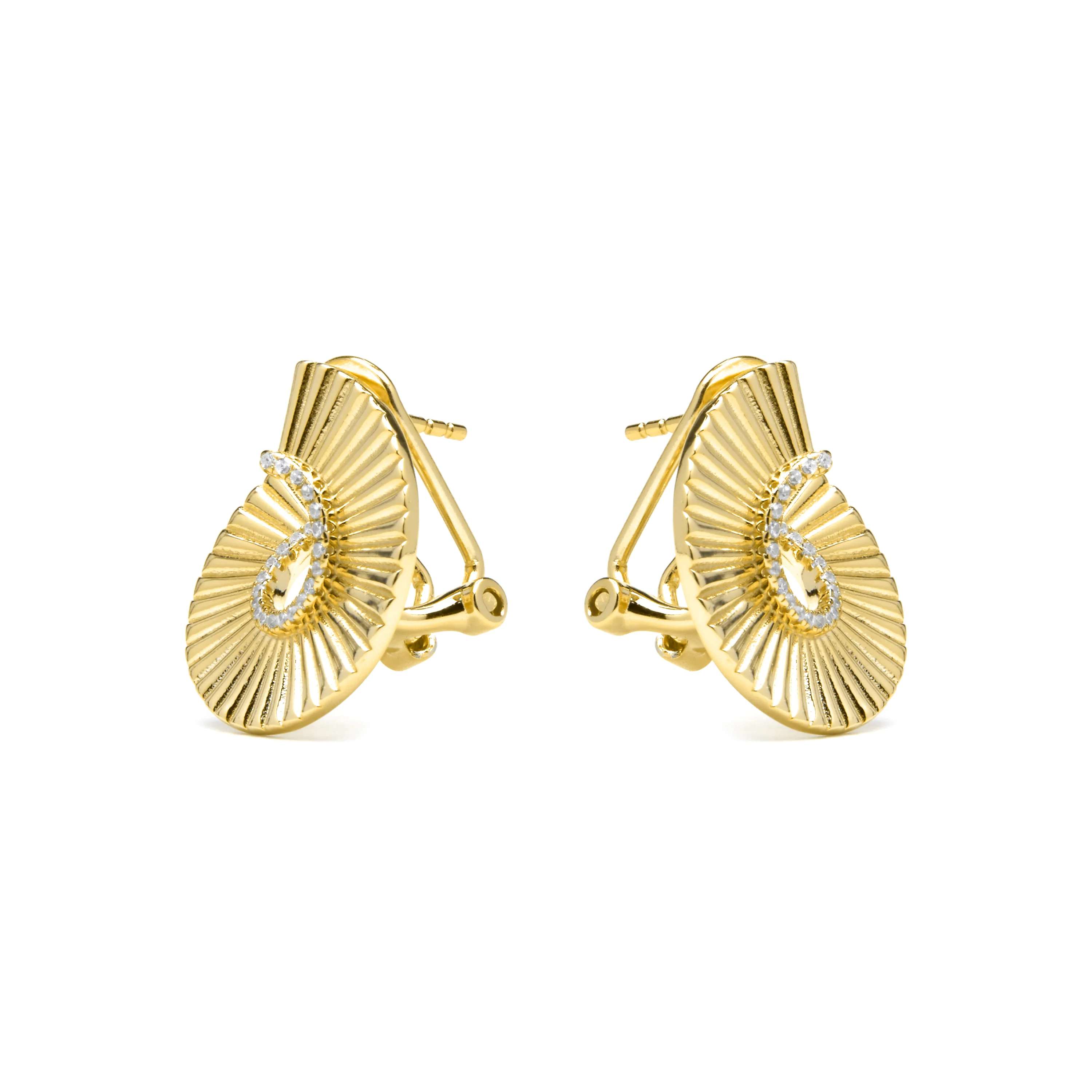 Pendientes de Plata de Ley 925 y Circonita Brillante acabado oro amarillo de 18k - Dragi - Image 3