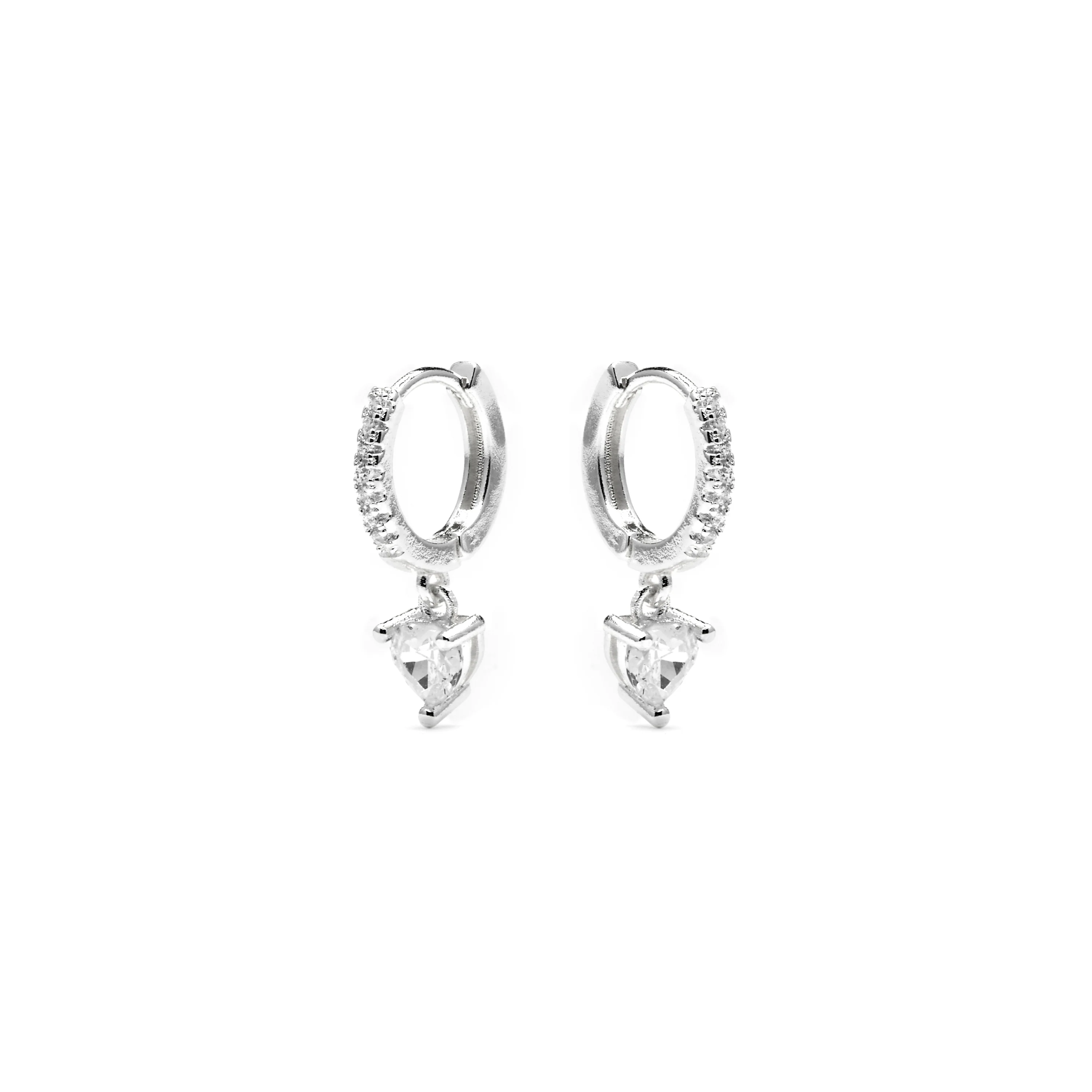 Pendientes acabado plata y Circonita Brillante - Drasa - Image 3