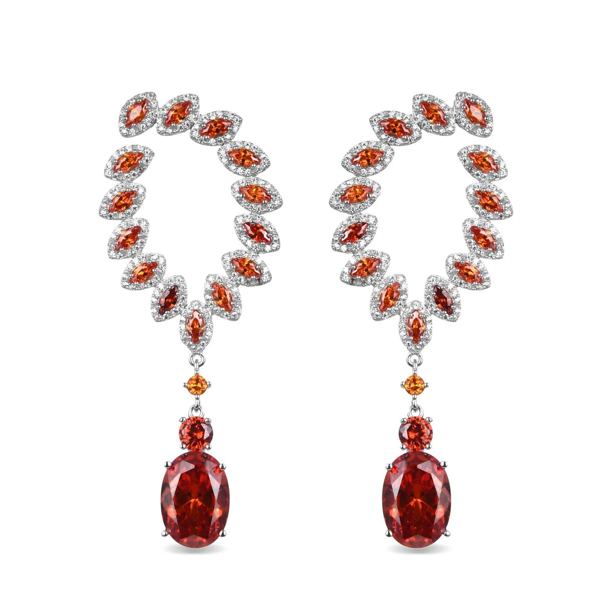 Pendientes Dreshya Plata De Ley 925 - Dreshya NARANJA