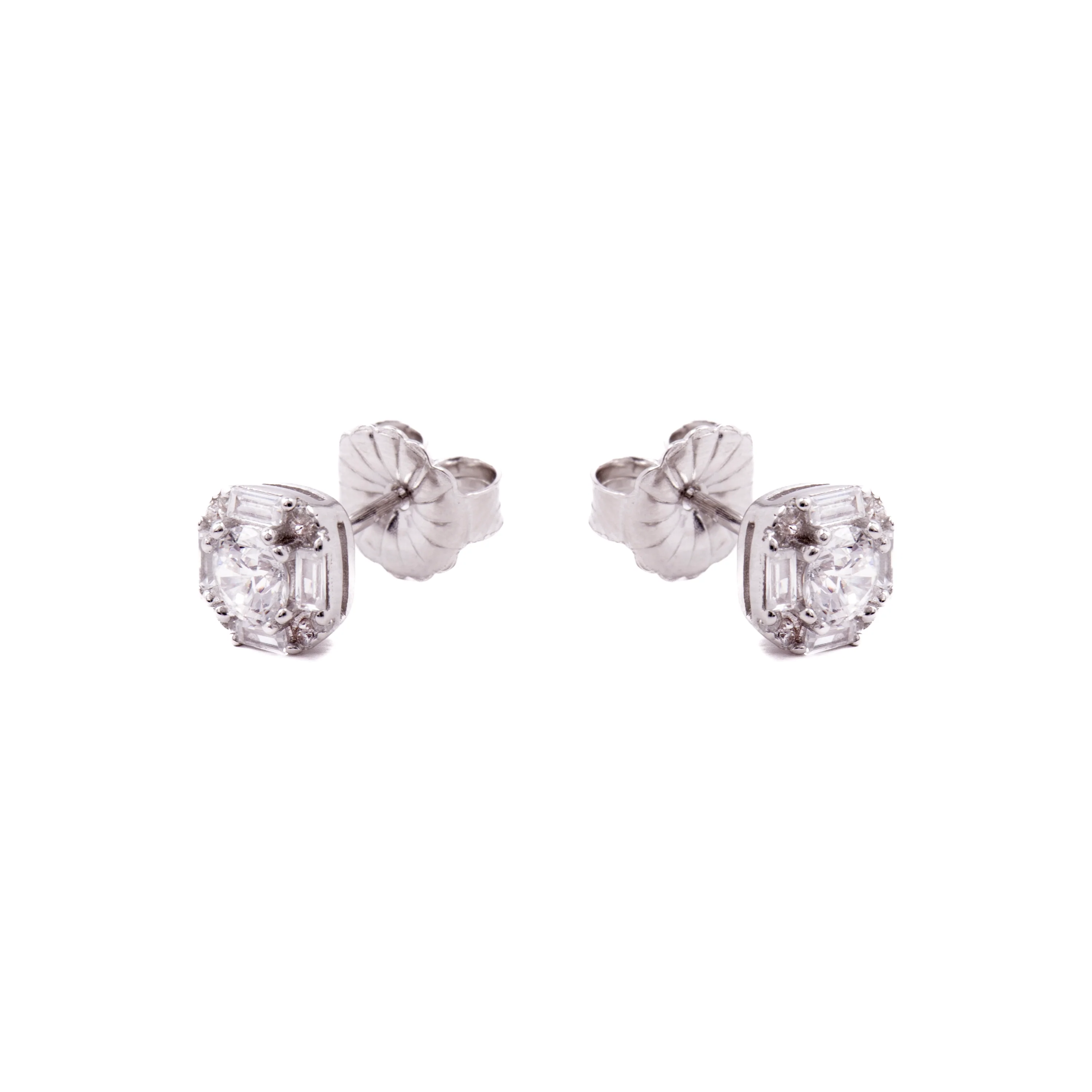 Pendientes de Plata de Ley 925 con Circonita Brillante acabados en rodio - Dyadu - Image 3