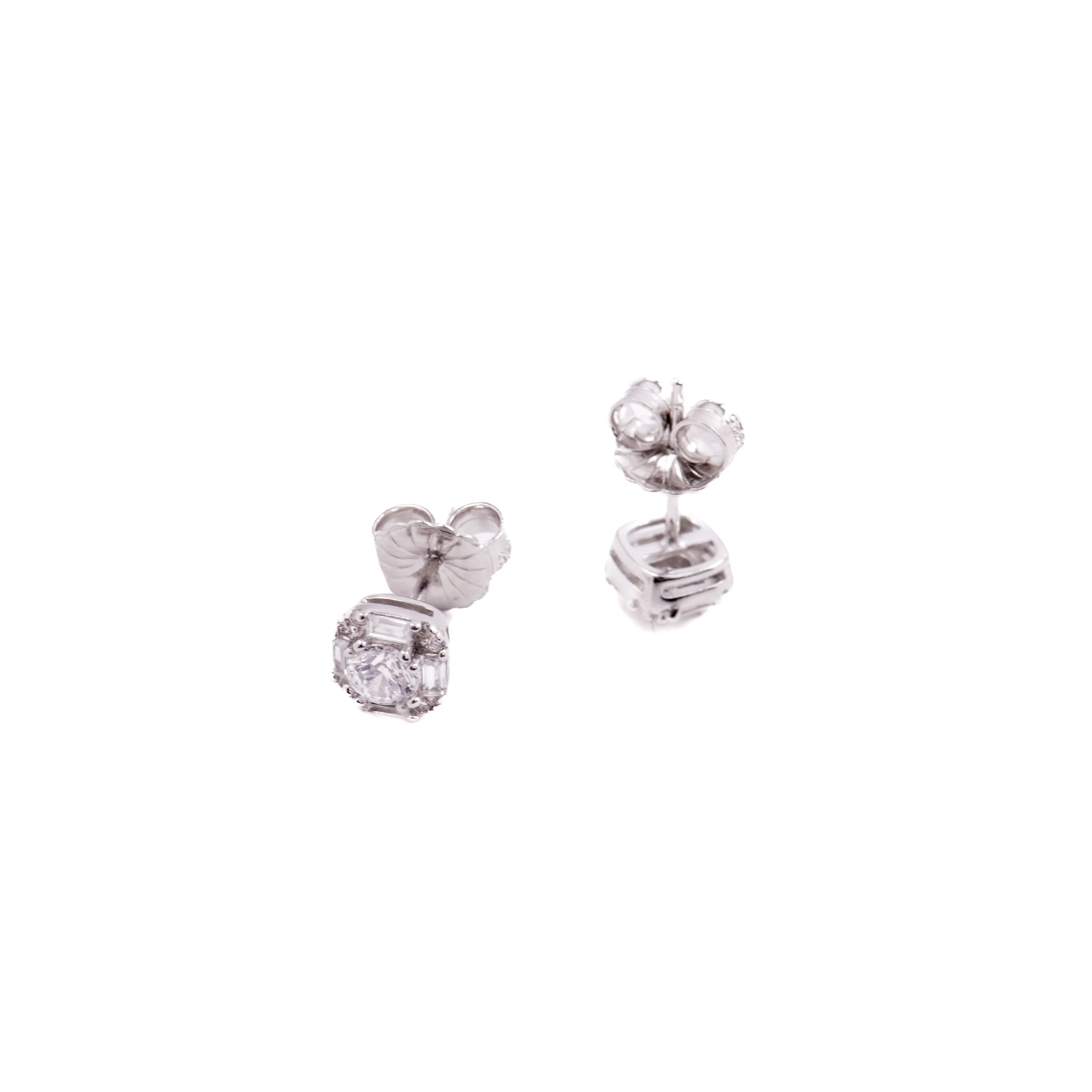 Pendientes de Plata de Ley 925 con Circonita Brillante acabados en rodio - Dyadu - Image 4