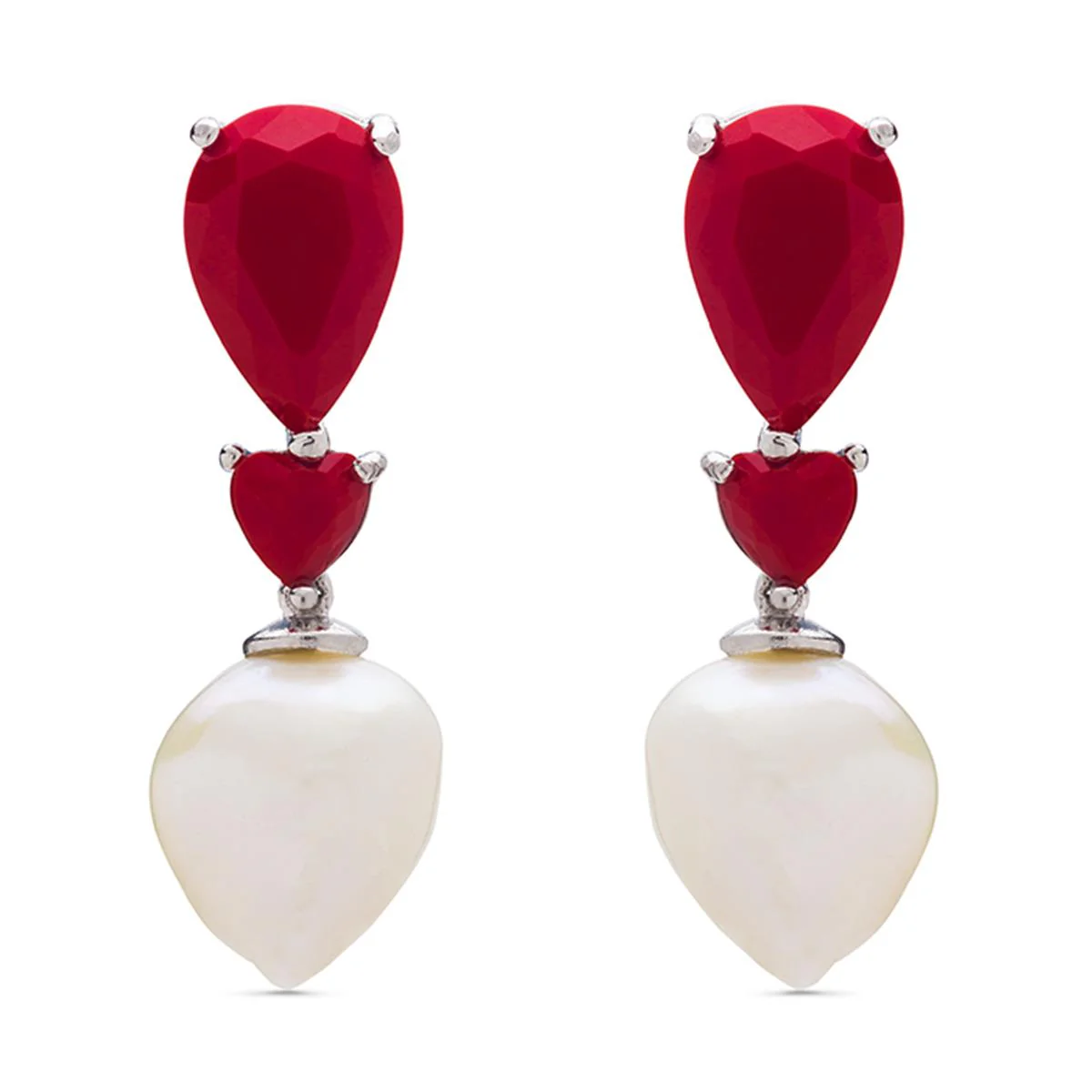 Pendientes Ecnon Plata y Perla - Ecnon MULTICOLOR