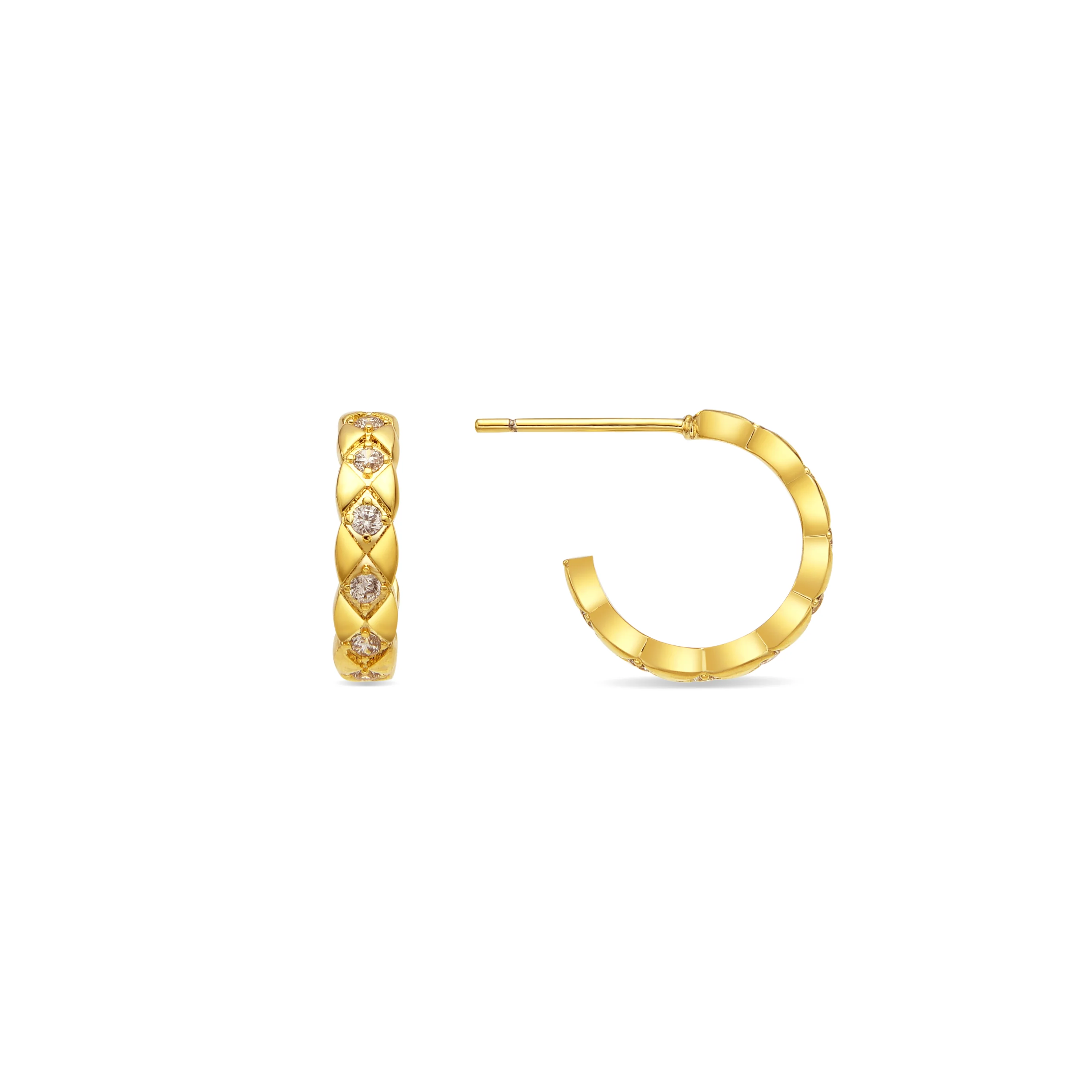 Pendientes con Circonita Brillante acabado oro 18k - Efla