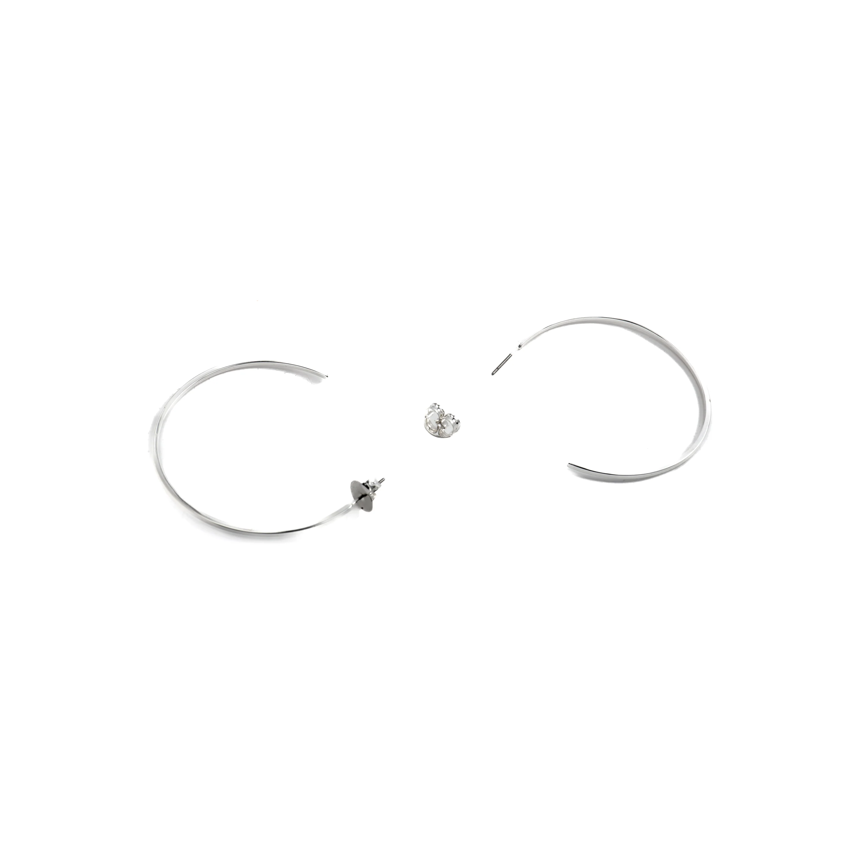 Pendientes de 36mm de diámetro acabados en rodio - Erkang - Image 5