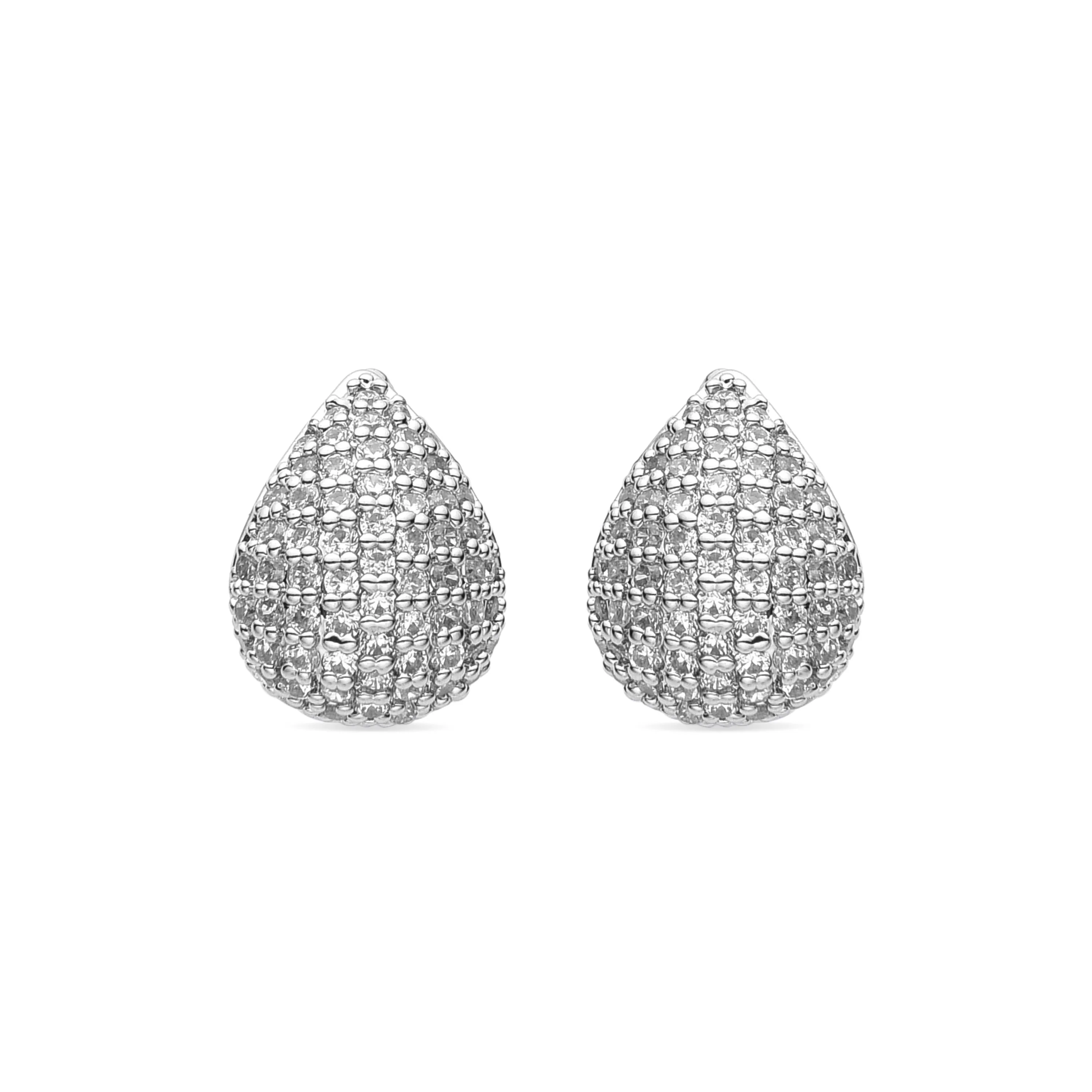 Pendientes de Circonita Brillante acabados en rodio - Erkat