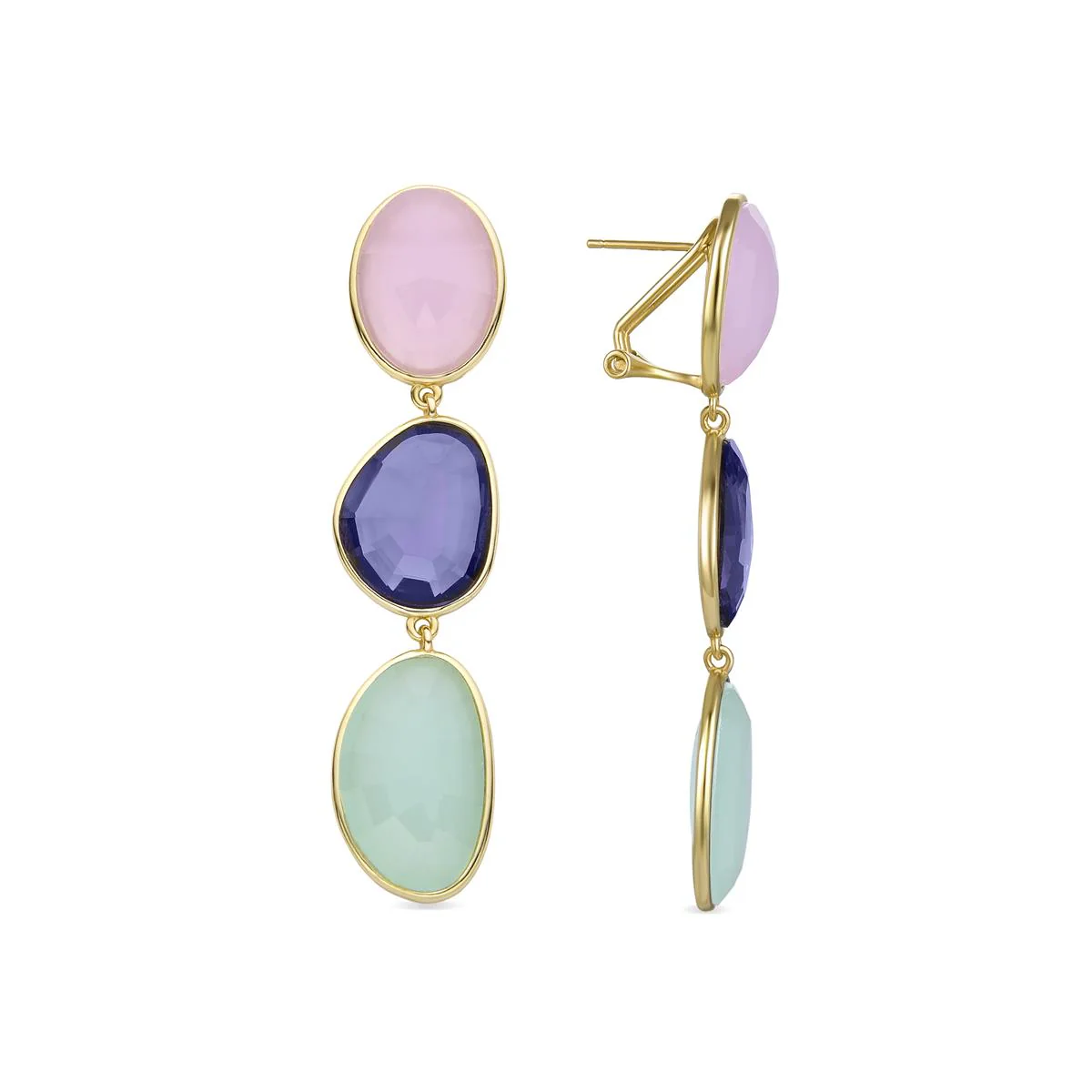 Pendientes Esara Plata De Ley 925 - Esara MULTICOLOR