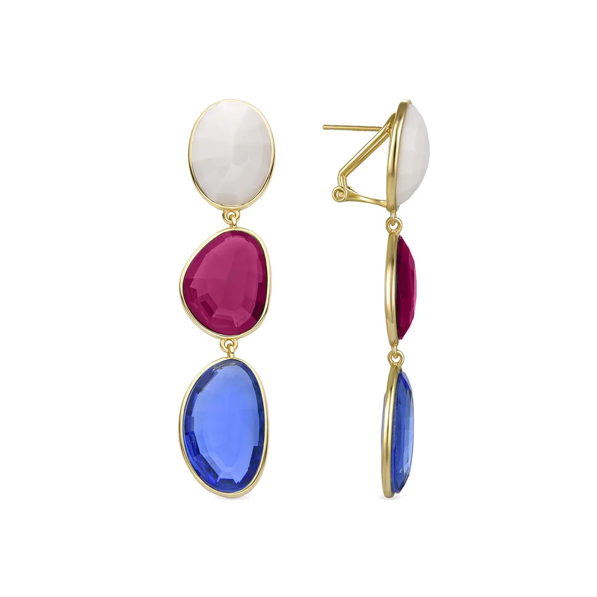 Pendientes Esara Plata De Ley 925 - Esara MULTICOLOR
