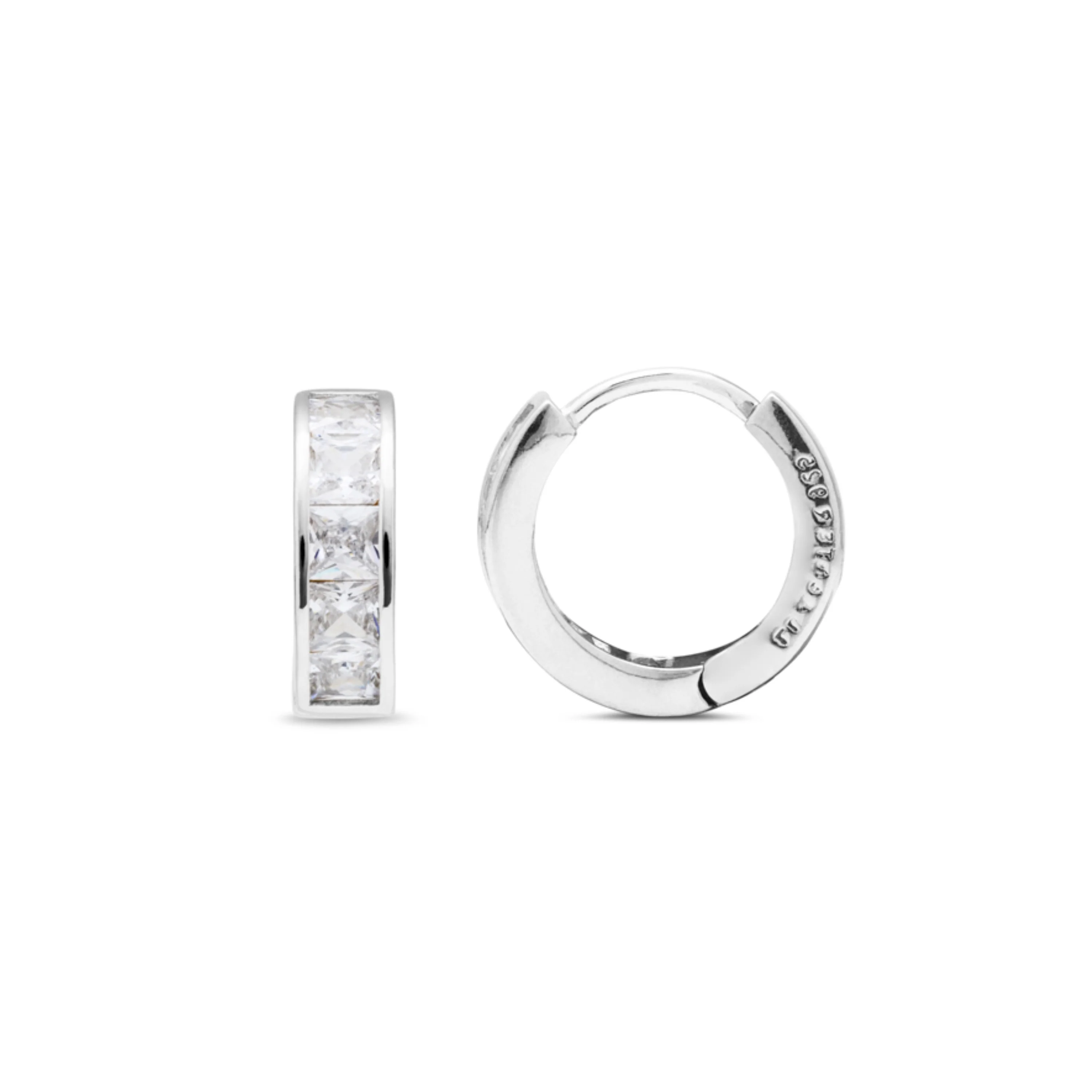 Pendientes de Plata de Ley 925 con Circonita Brillante acabados en rodio - Essential