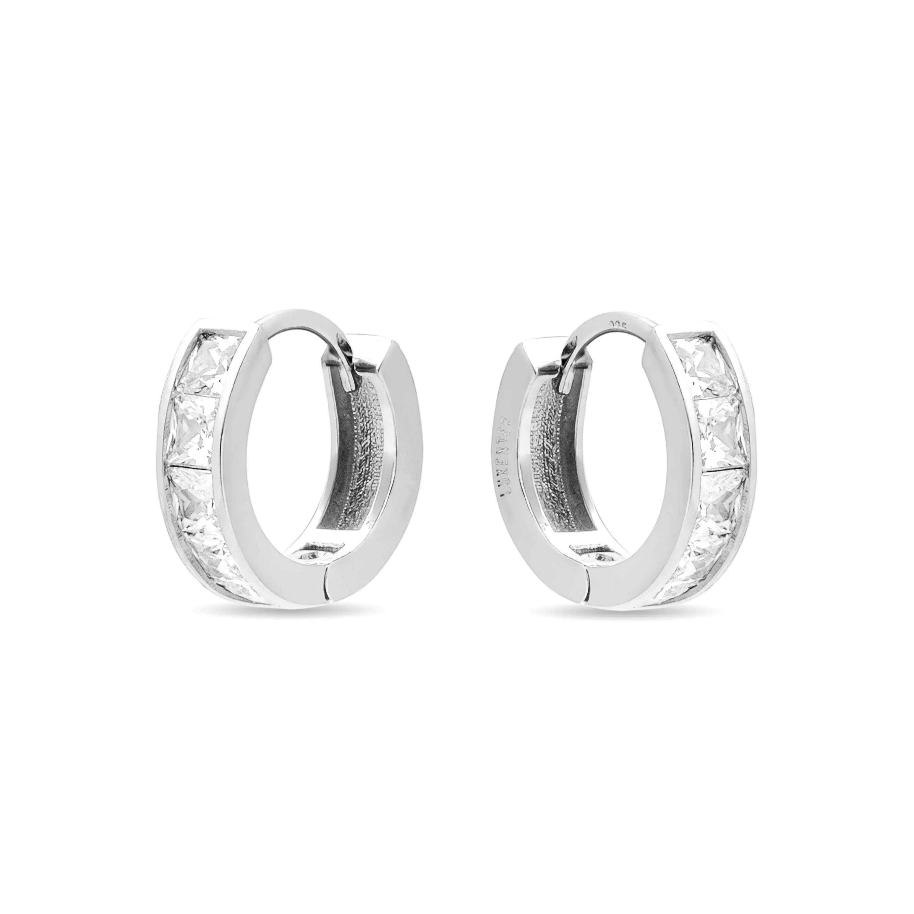 Pendientes de Plata de Ley 925 con Circonita Brillante acabados en rodio - Essential - Image 3