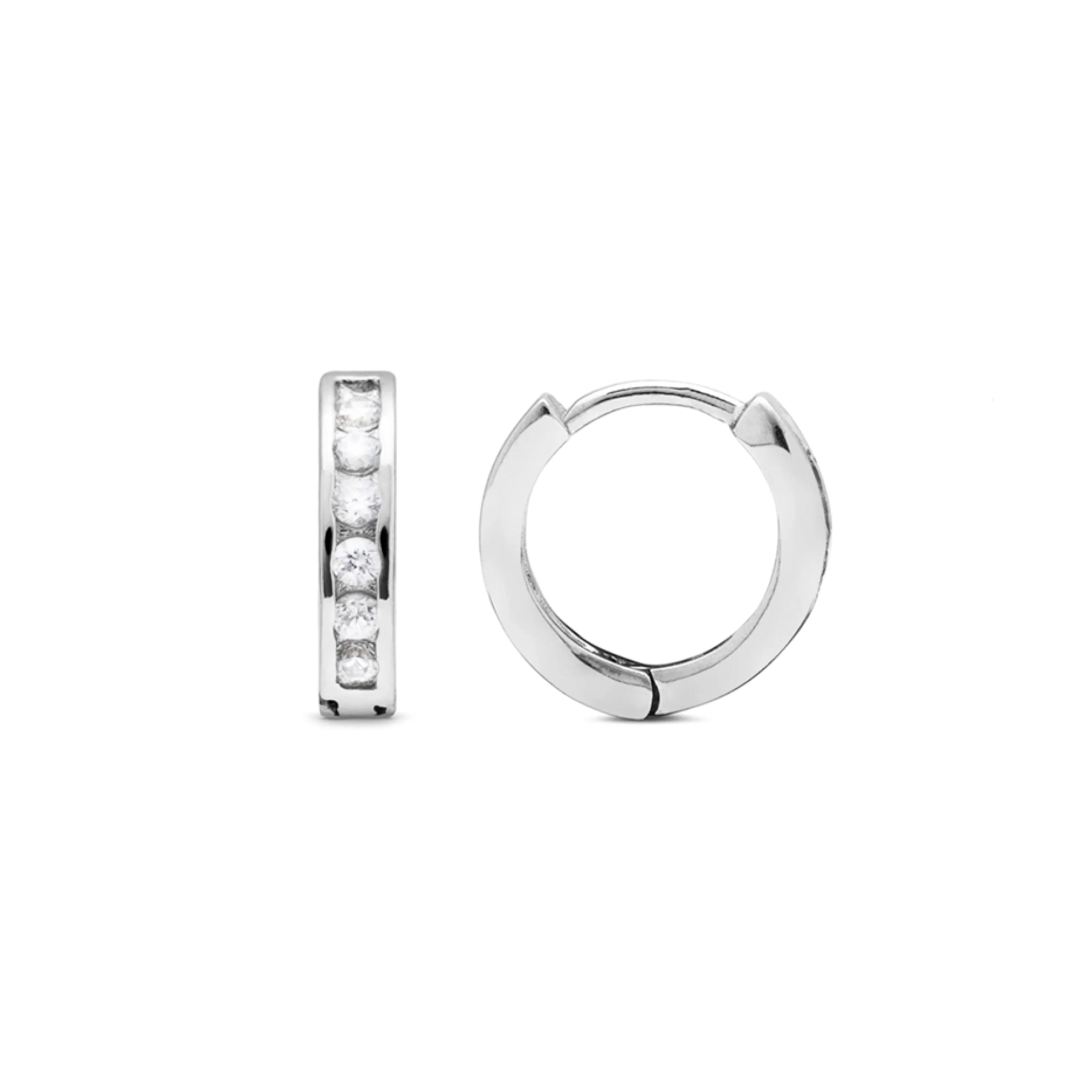 Pendientes de Plata de Ley 925 con Circonita Brillante acabados en rodio - Essential