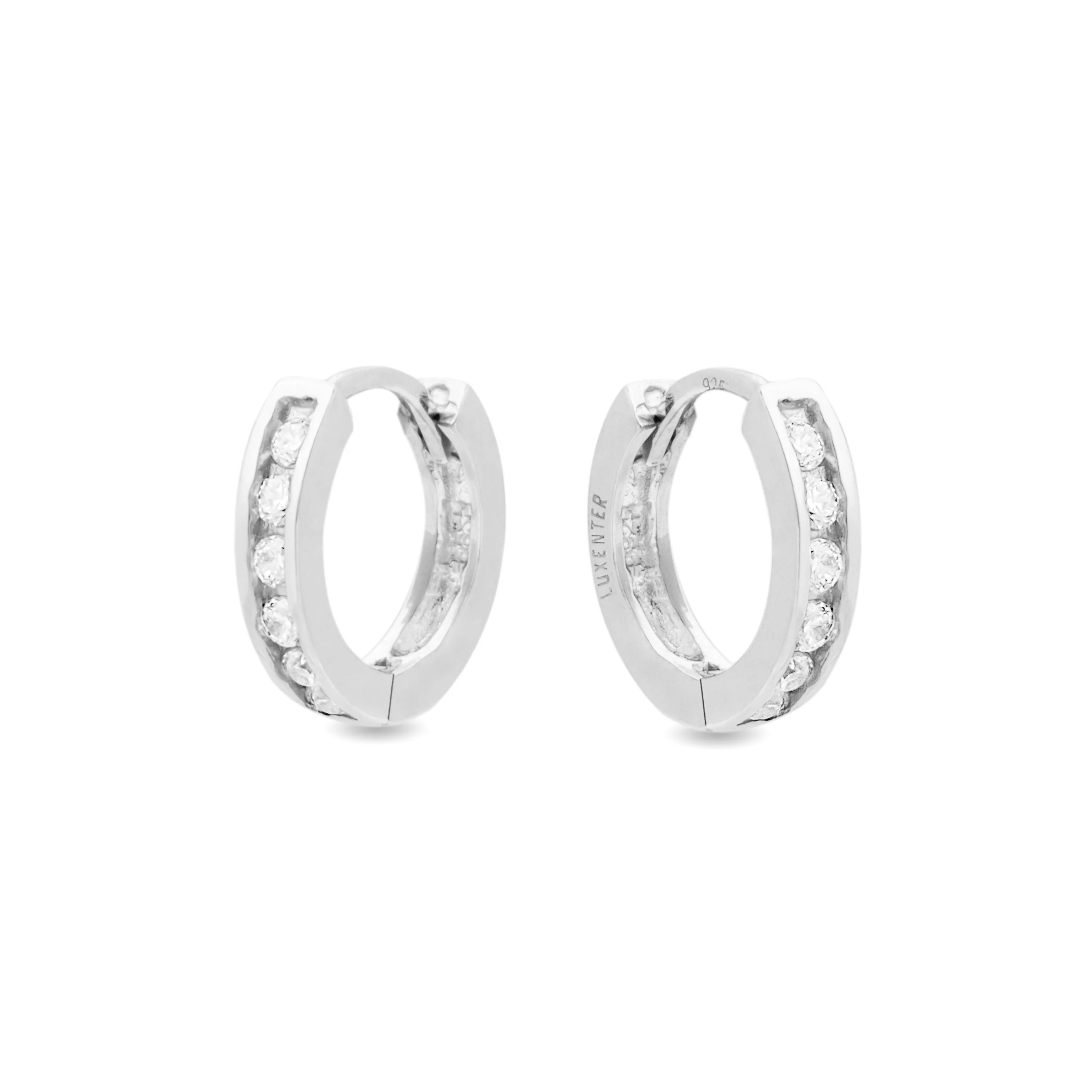 Pendientes de Plata de Ley 925 con Circonita Brillante acabados en rodio - Essential - Image 3