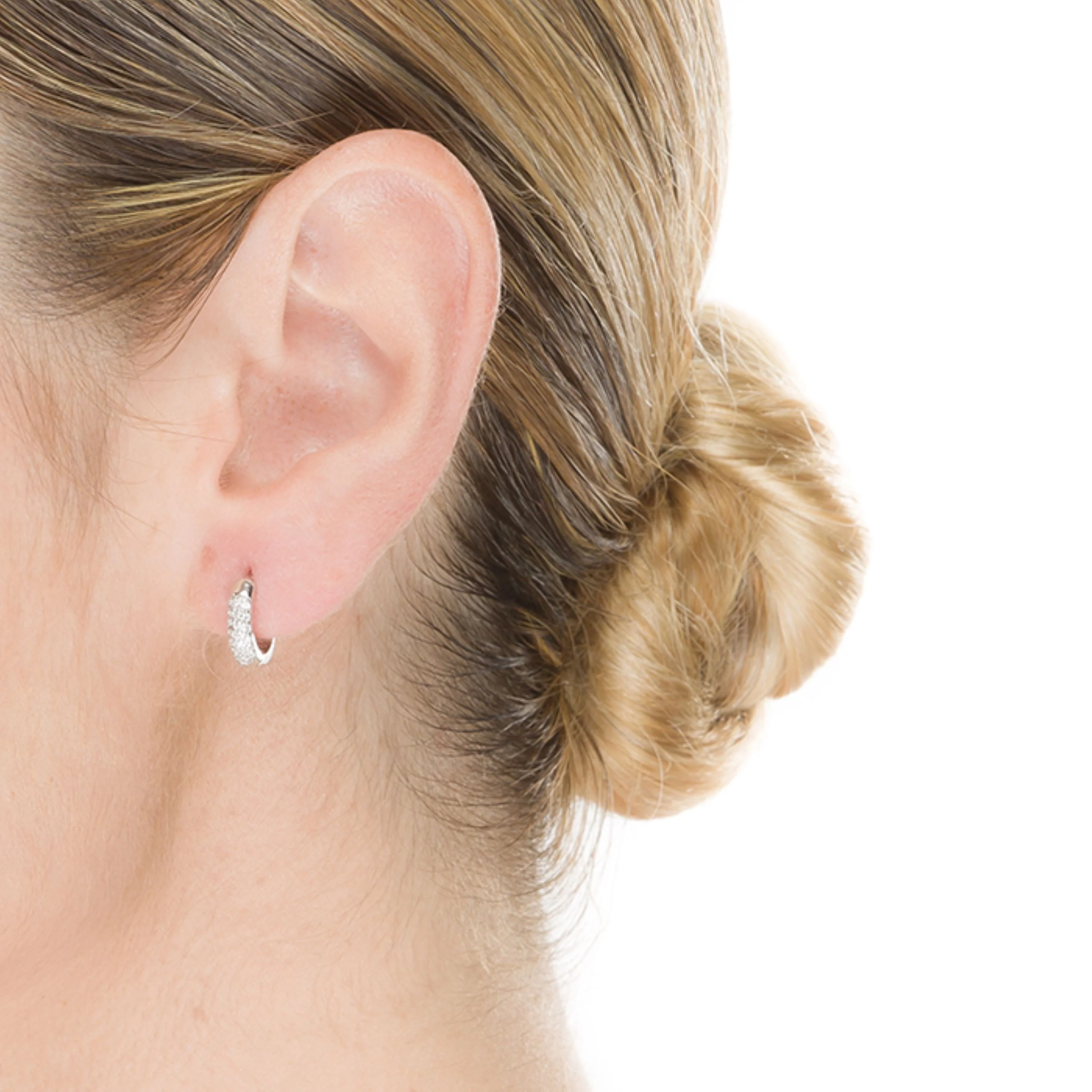 Pendientes de Plata de Ley 925 con Circonita Brillante acabados en rodio - Essential - Image 2