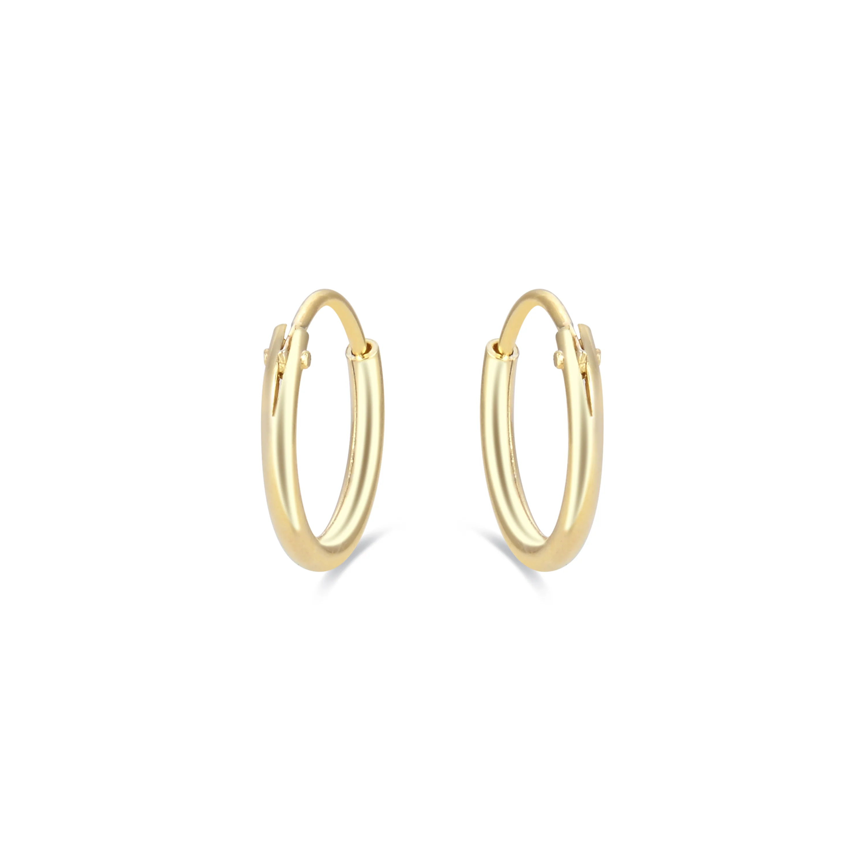 Pendientes de 10mm de Plata de Ley 925 acabados en oro amarillo de 18K - Essential - Image 3
