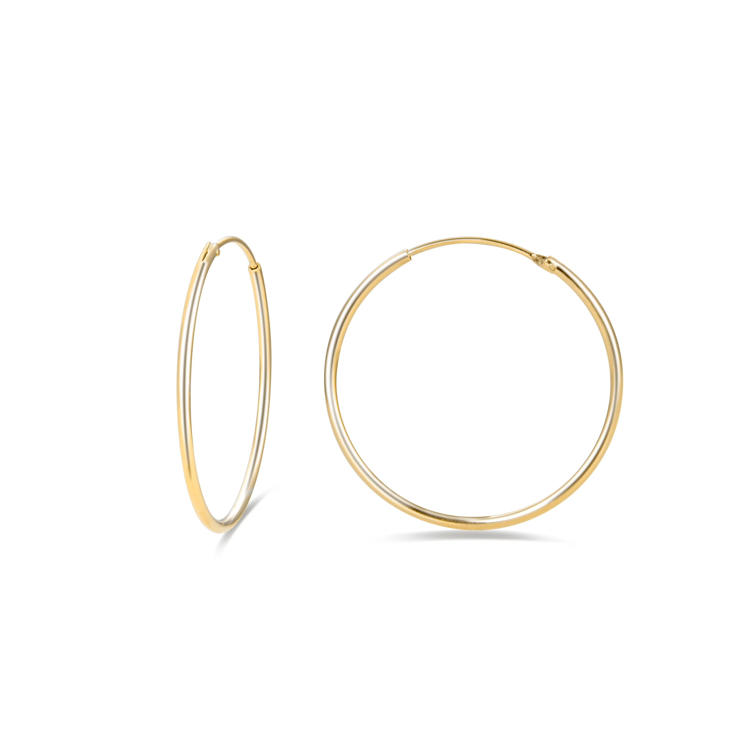 Pendientes de 30mm de Plata de Ley 925 acabados en oro amarillo de 18K - Essential