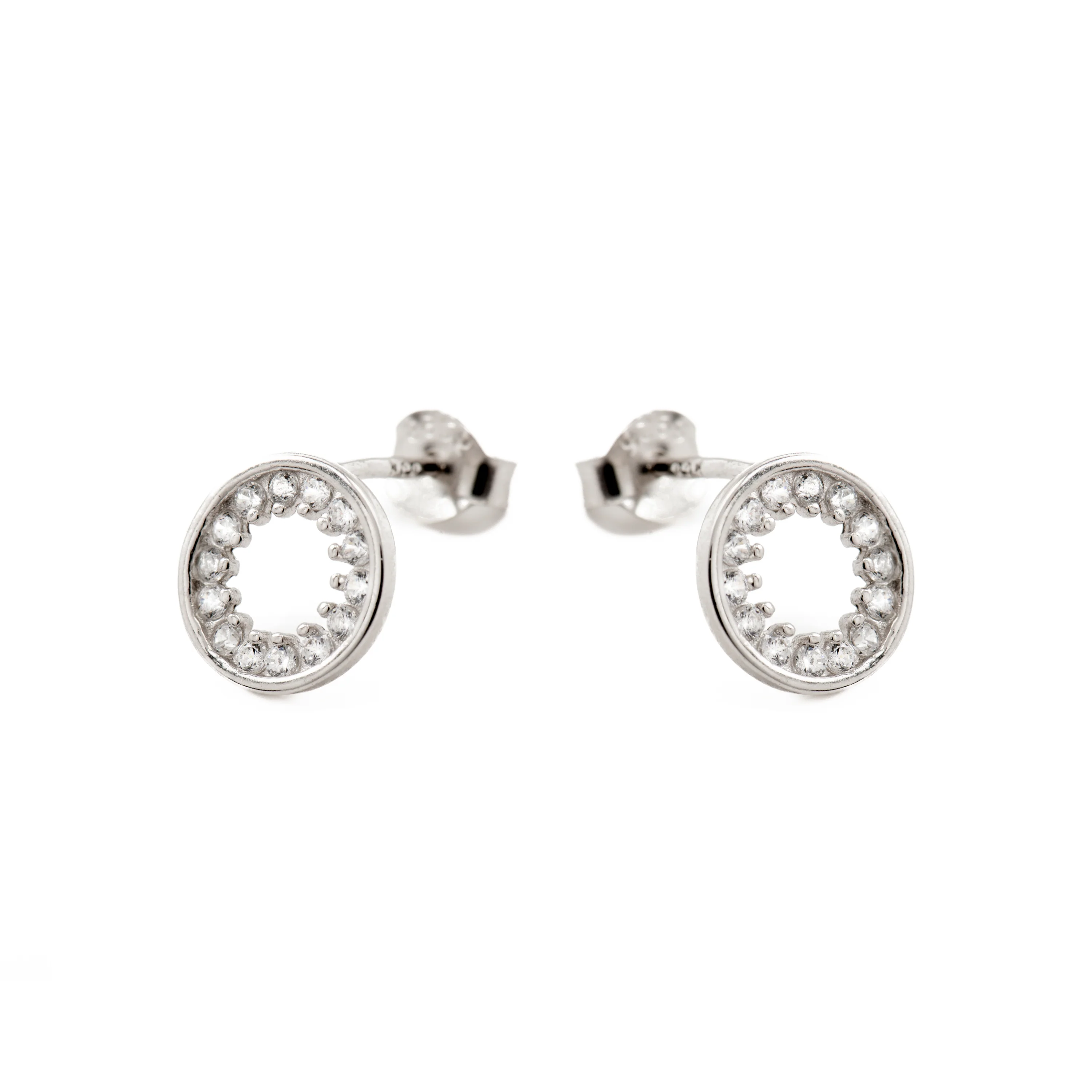 Pendientes de Plata de Ley 925 con Circonita Brillante acabados en rodio - Essential - Image 3