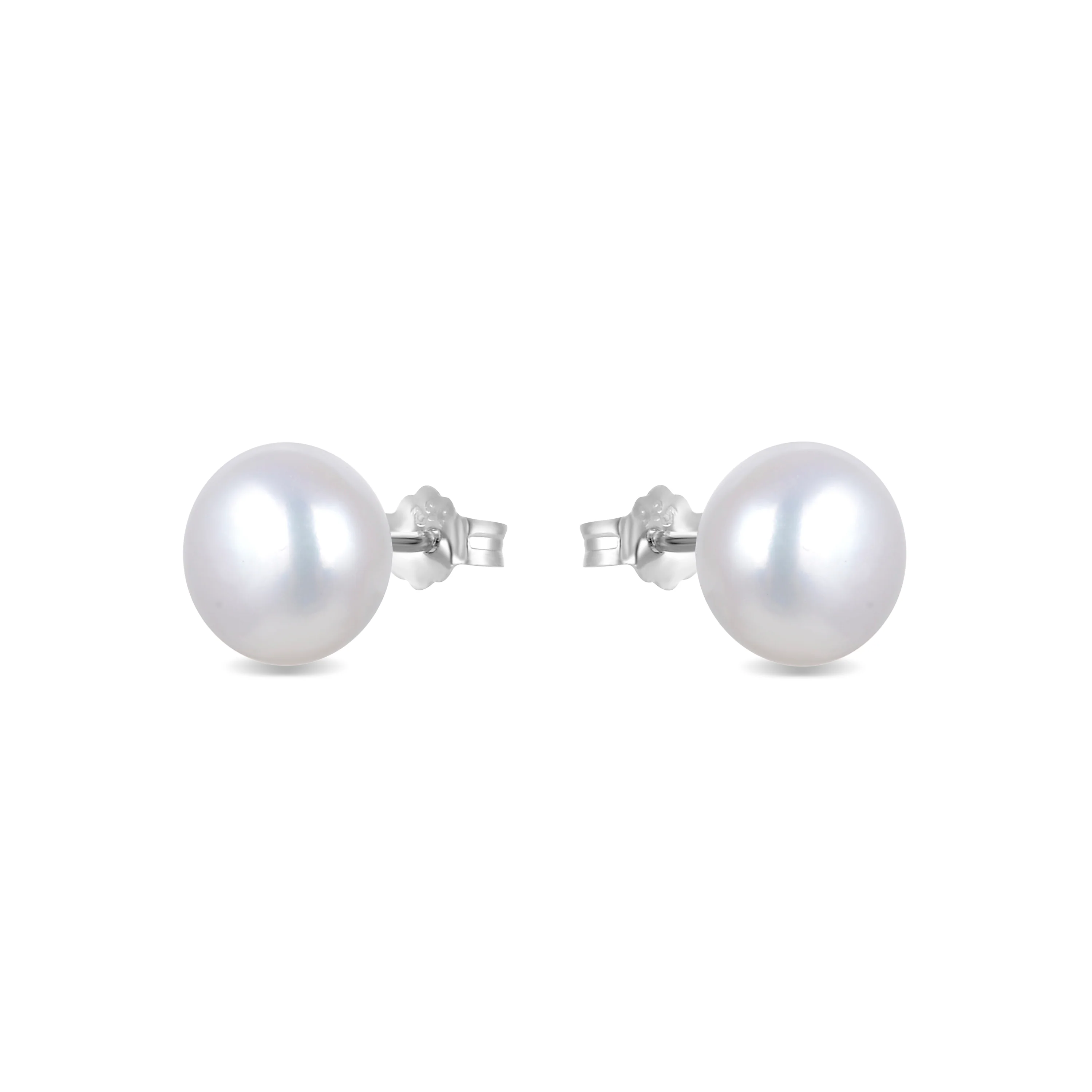 Pendientes de Plata de Ley 925 con Perla Blanca acabados en rodio - Essential - Image 3