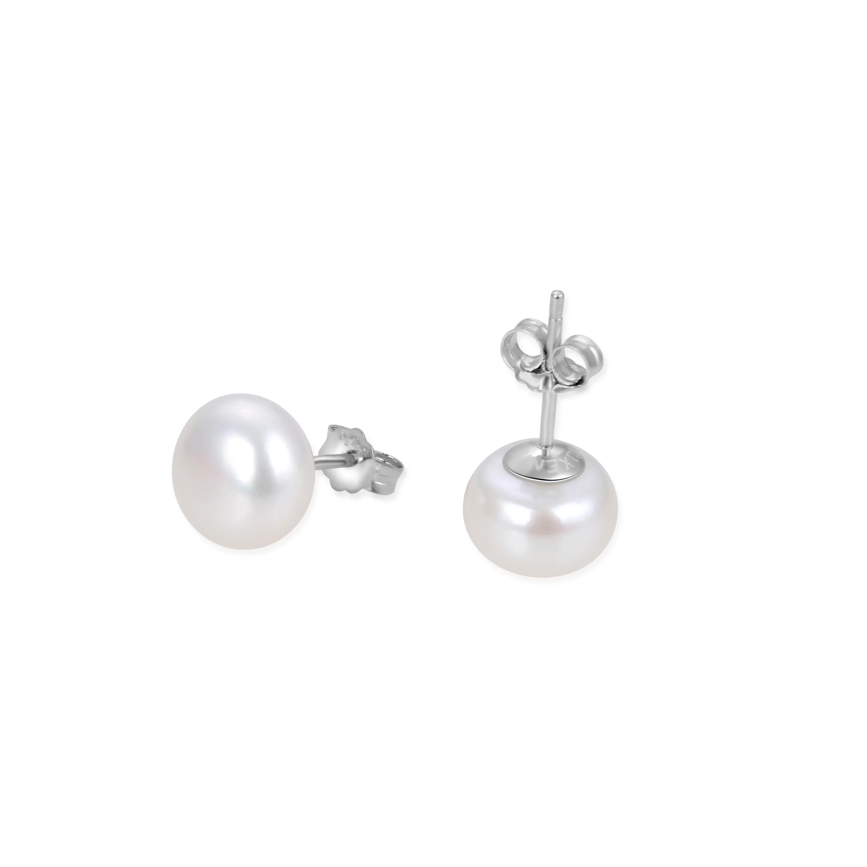 Pendientes de Plata de Ley 925 con Perla Blanca acabados en rodio - Essential - Image 4