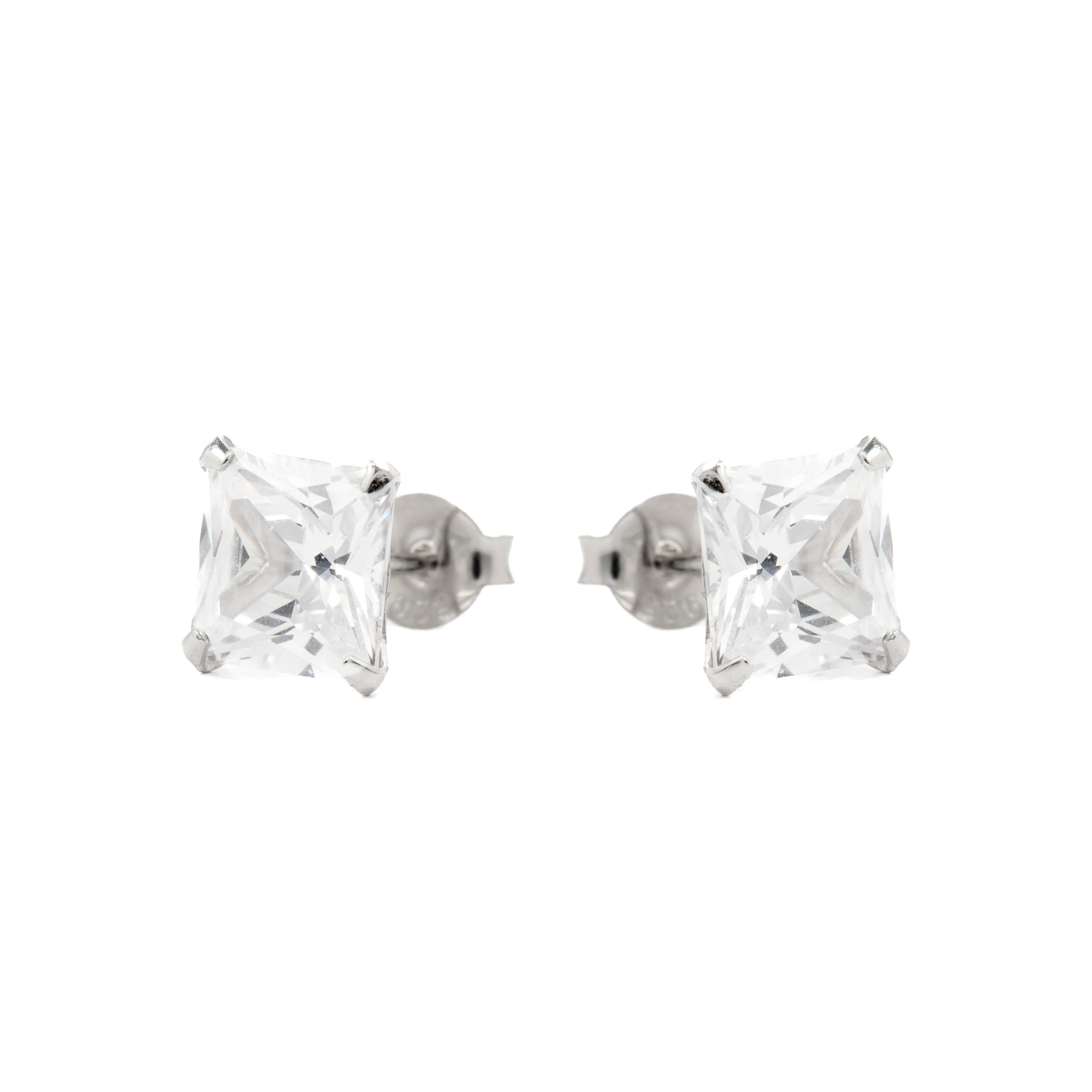 Pendientes de Plata de Ley 925 con Circonita Brillante acabados en rodio - Essential - Image 3