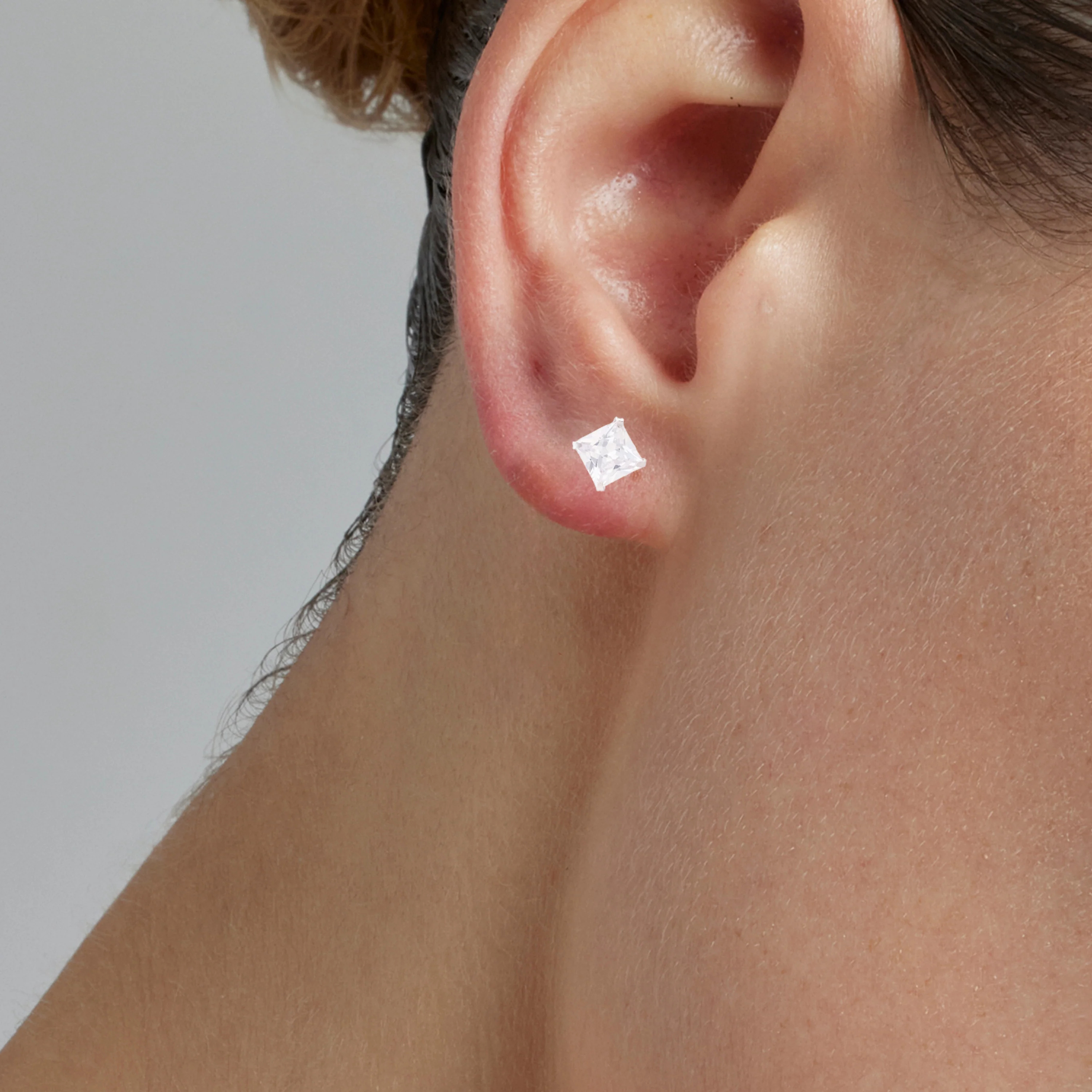 Pendientes de Plata de Ley 925 con Circonita Brillante acabados en rodio - Essential - Image 4