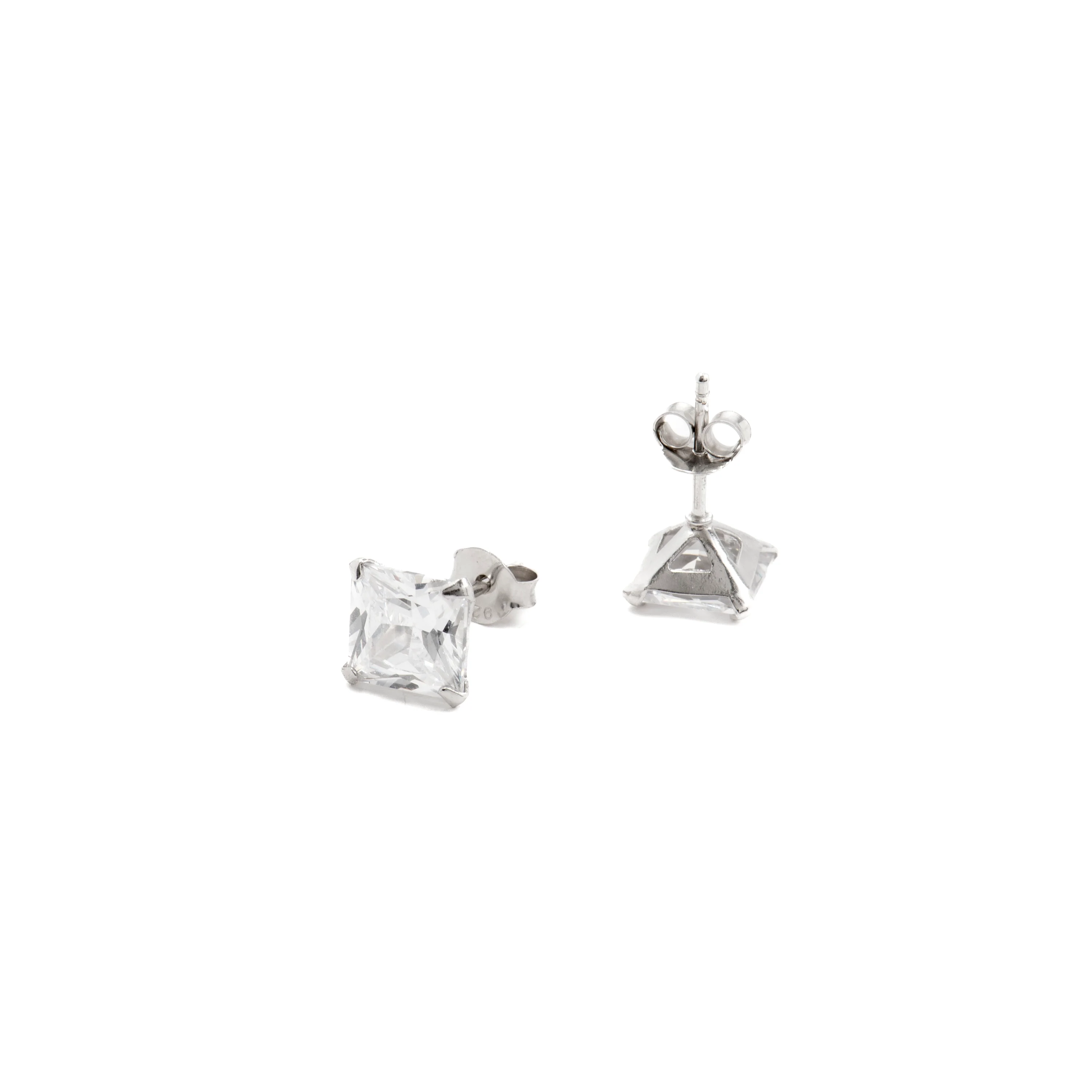 Pendientes de Plata de Ley 925 con Circonita Brillante acabados en rodio - Essential - Image 5