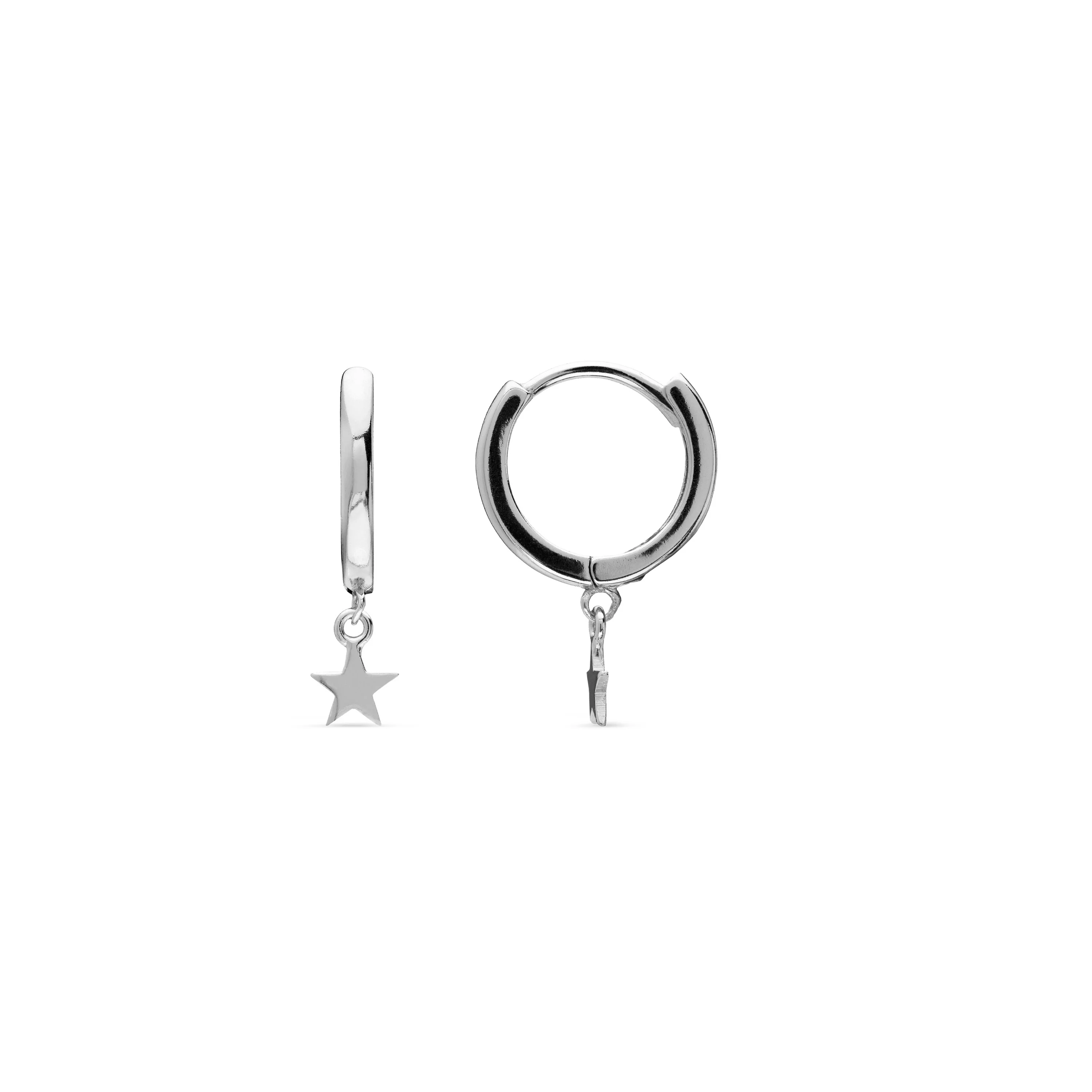 Pendientes de Plata de Ley 925 acabados en rodio - Estrella