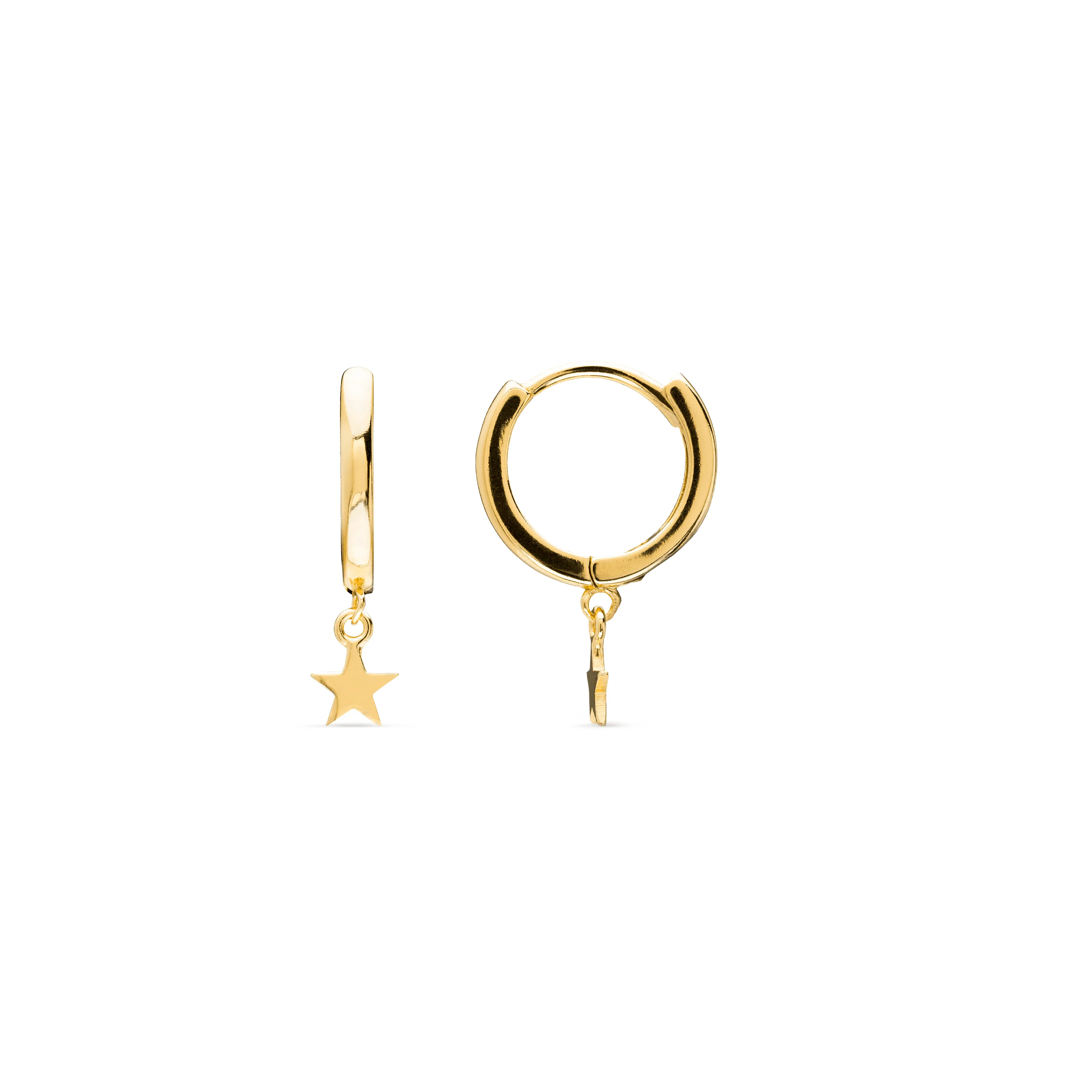Pendientes de Plata de Ley 925 acabados en oro amarillo 18K - Estrella