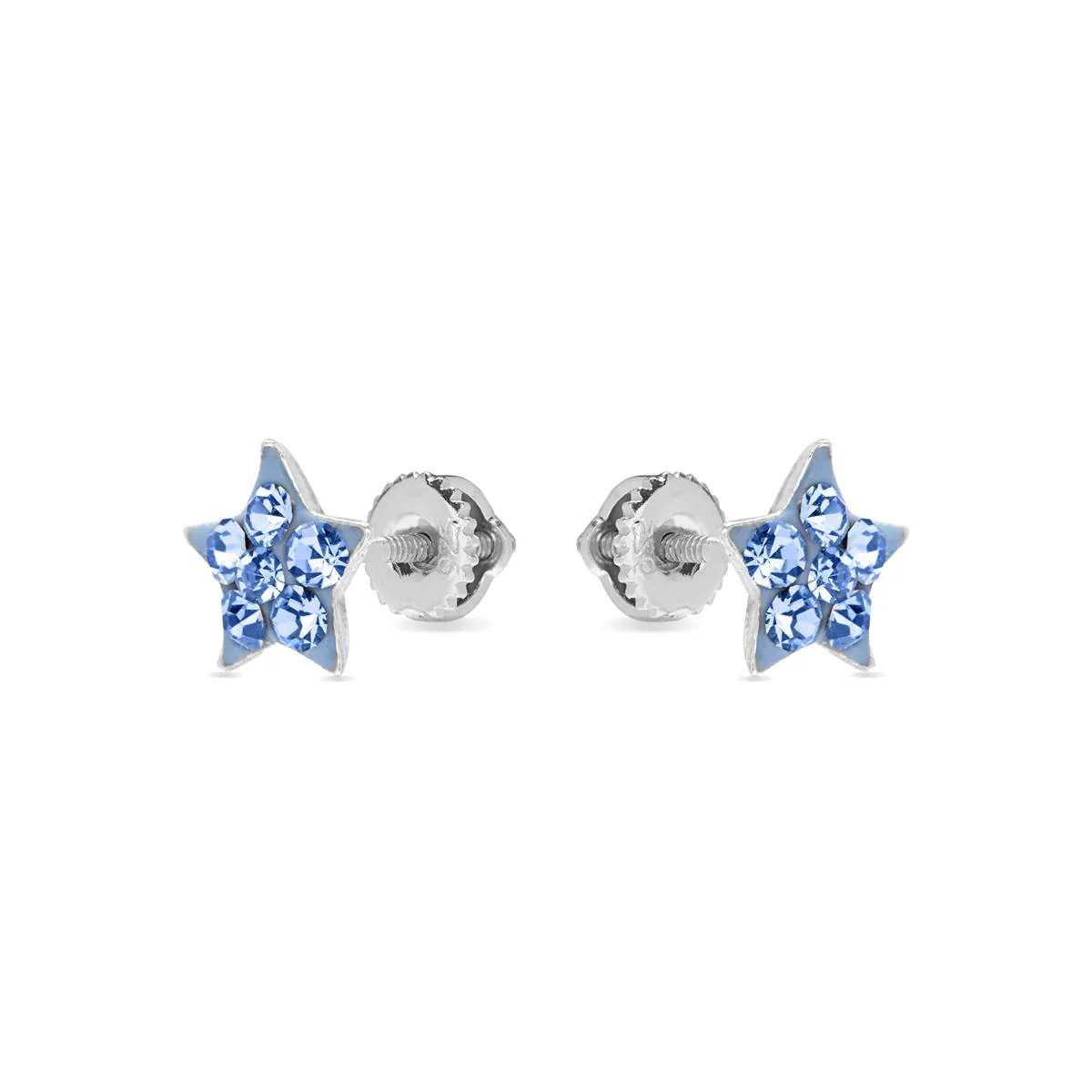 Pendientes Estrella Plata De Ley 925 - Estrella AZUL - Image 2