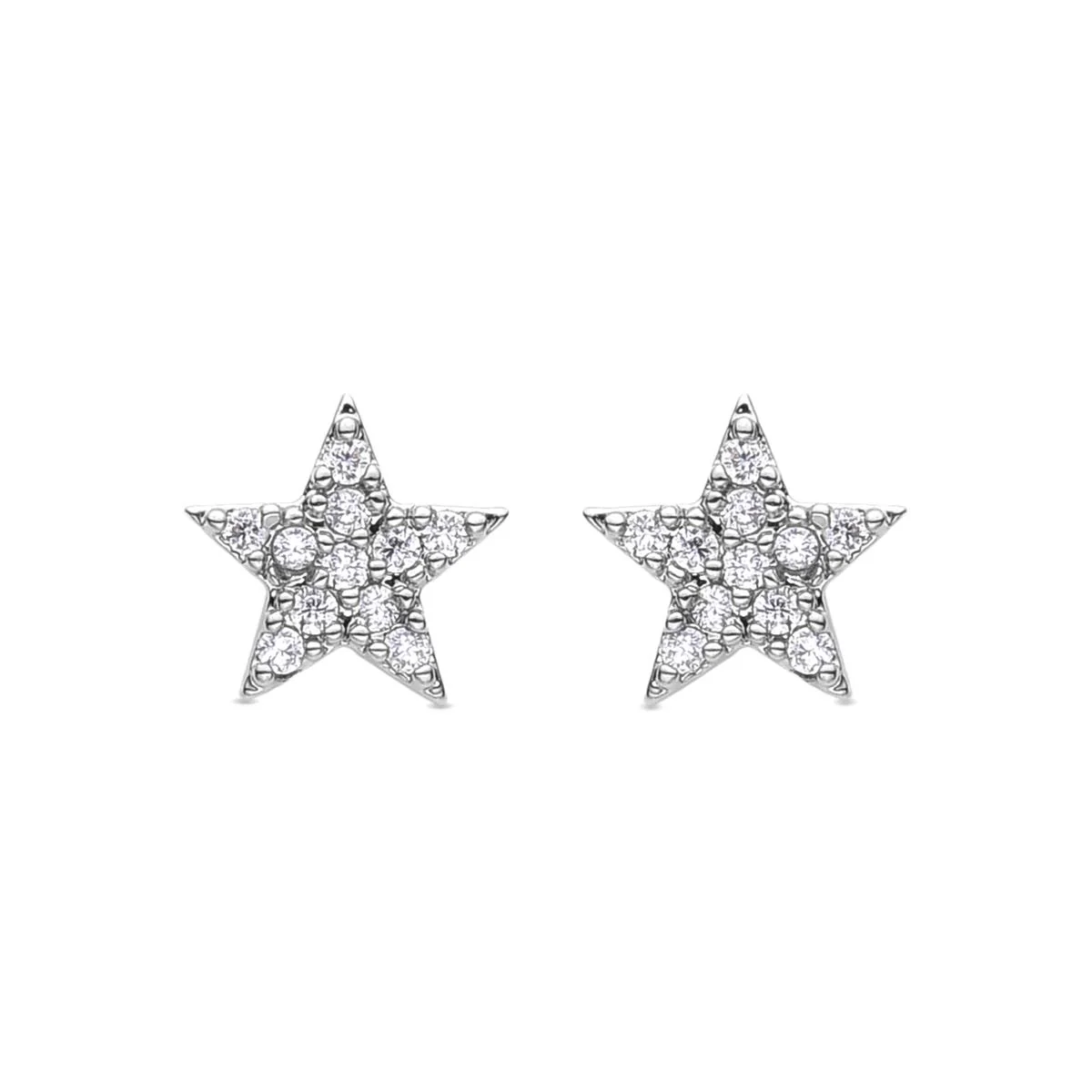 Pendientes Estrella acabado en rodio - Estrella BLANCO