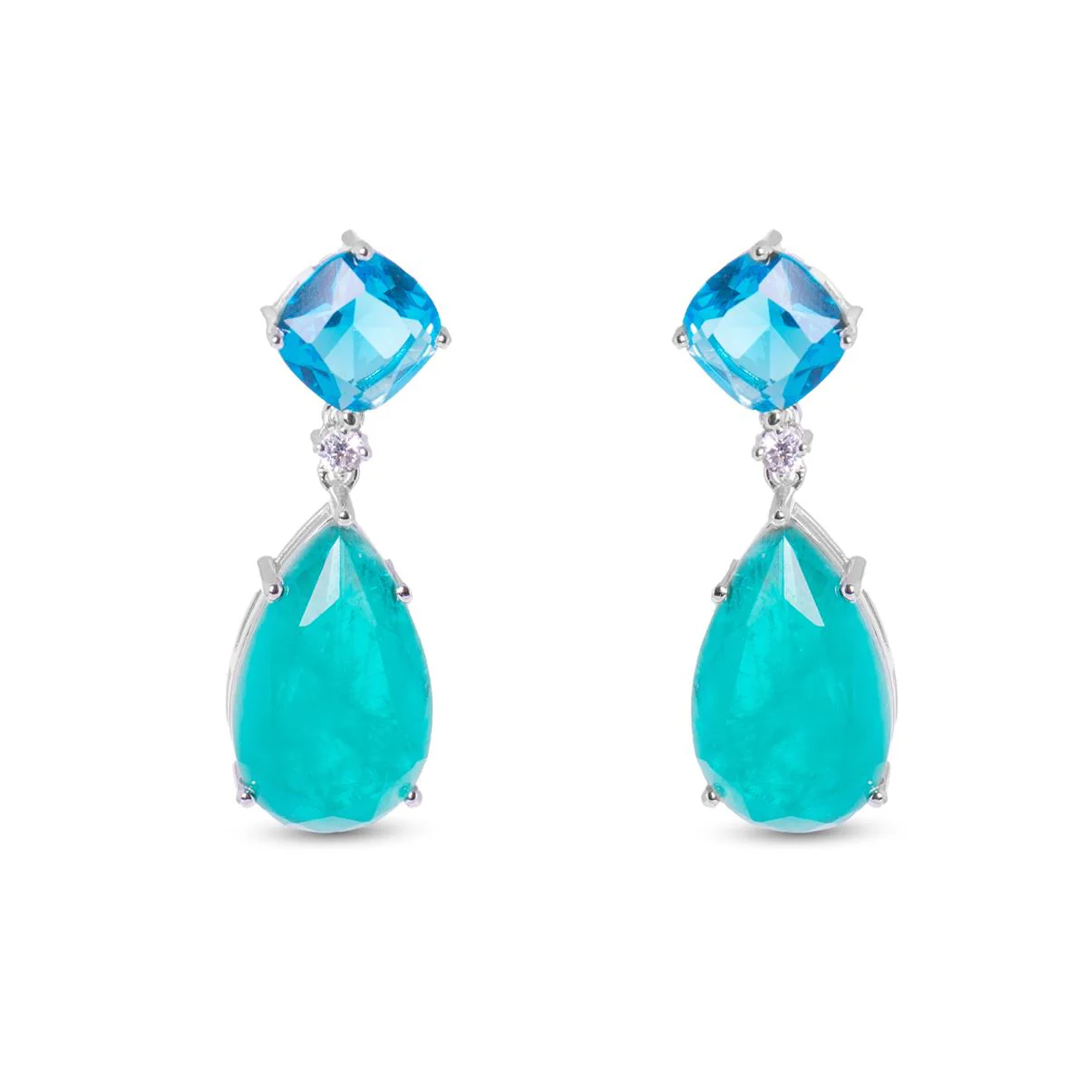 Pendientes Ethelrie De Plata De Ley 925 Con Baño D - Ethelrie VERDE