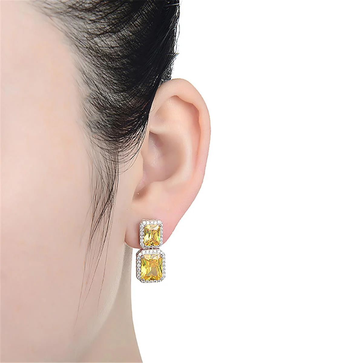 Pendientes Euria Plata De Ley 925 - Euria AMARILLO - Image 2