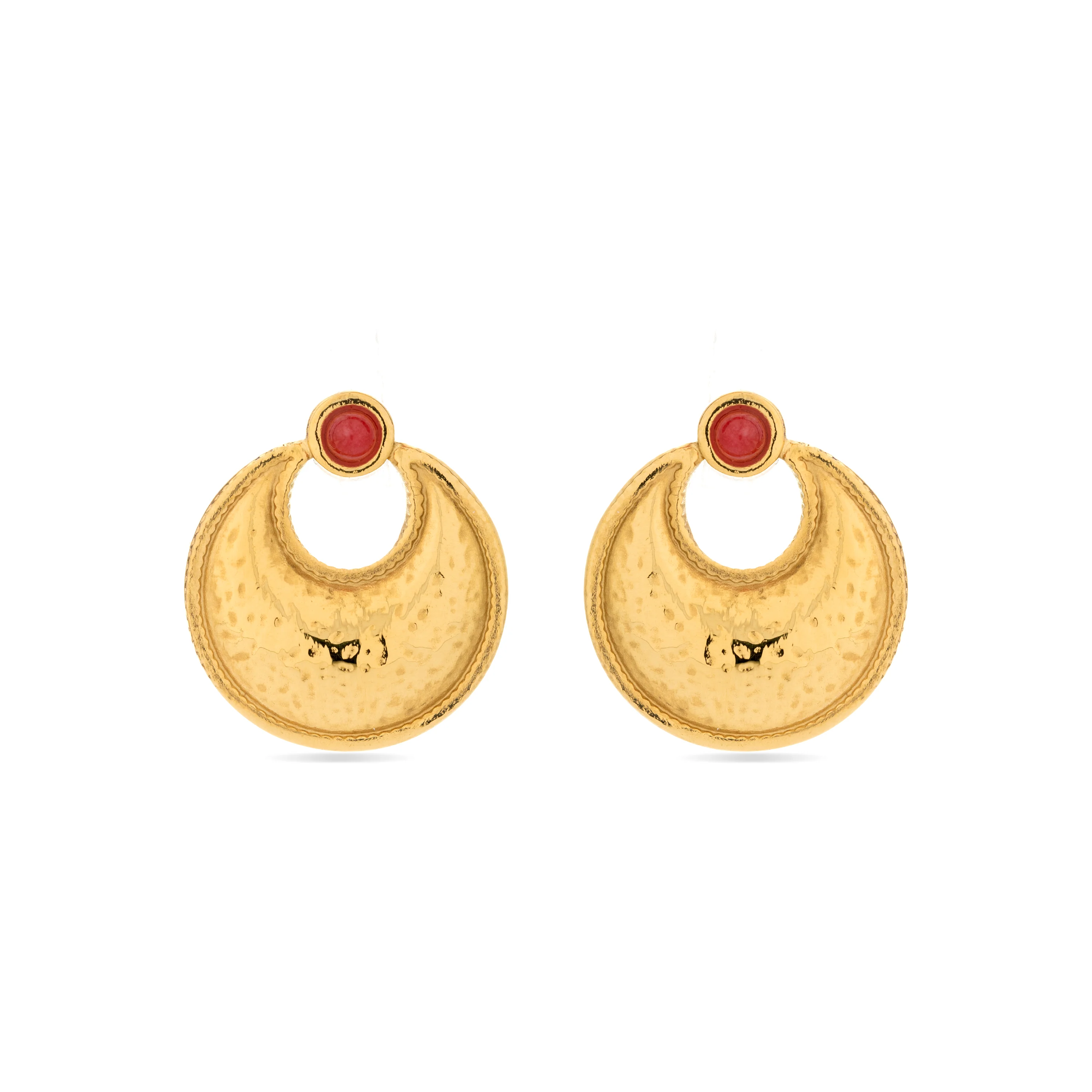 Pendientes de Coral acabados en oro amarillo 18K - Euvia