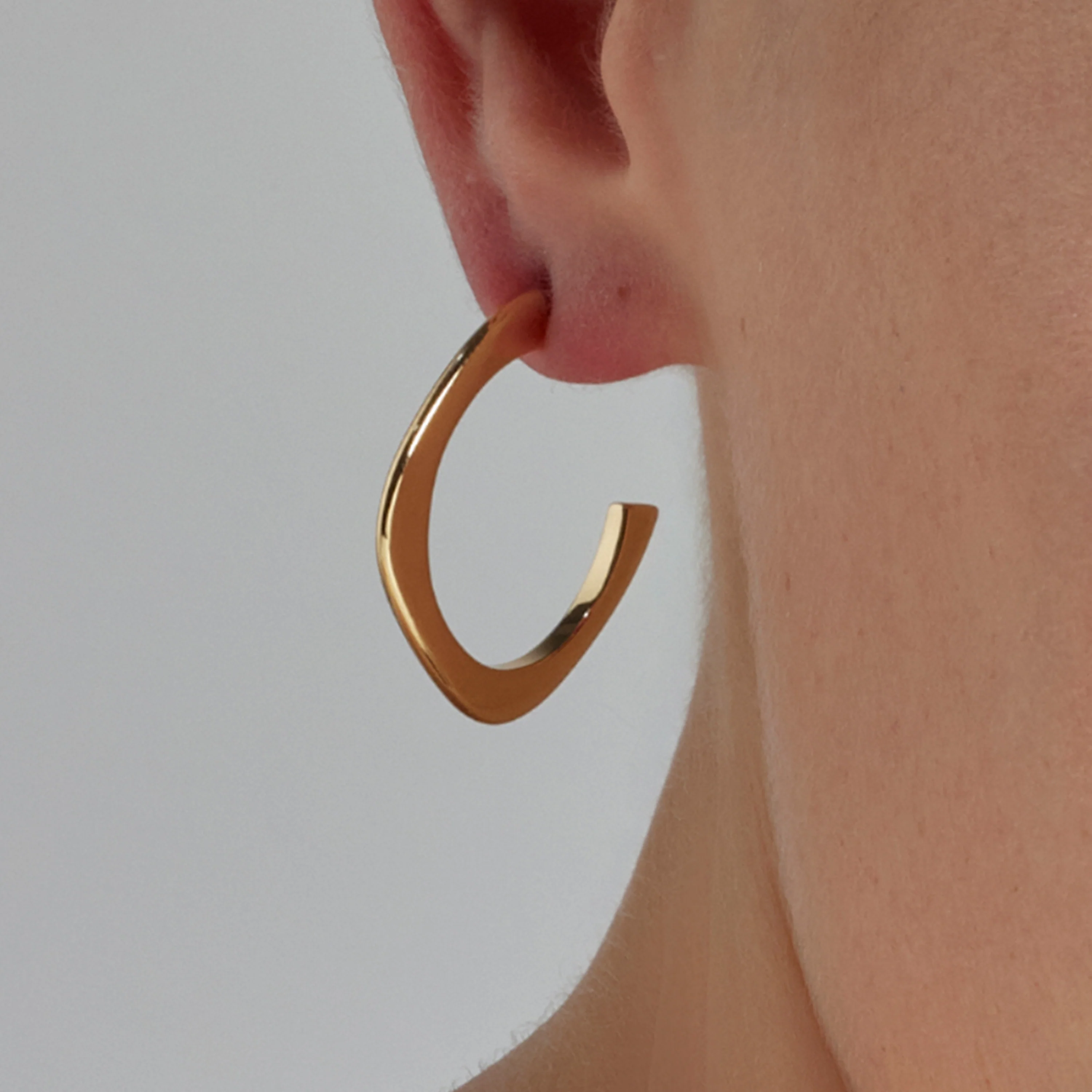 Pendientes de 20mm de diámetro acabados en rodio - Evly - Image 4