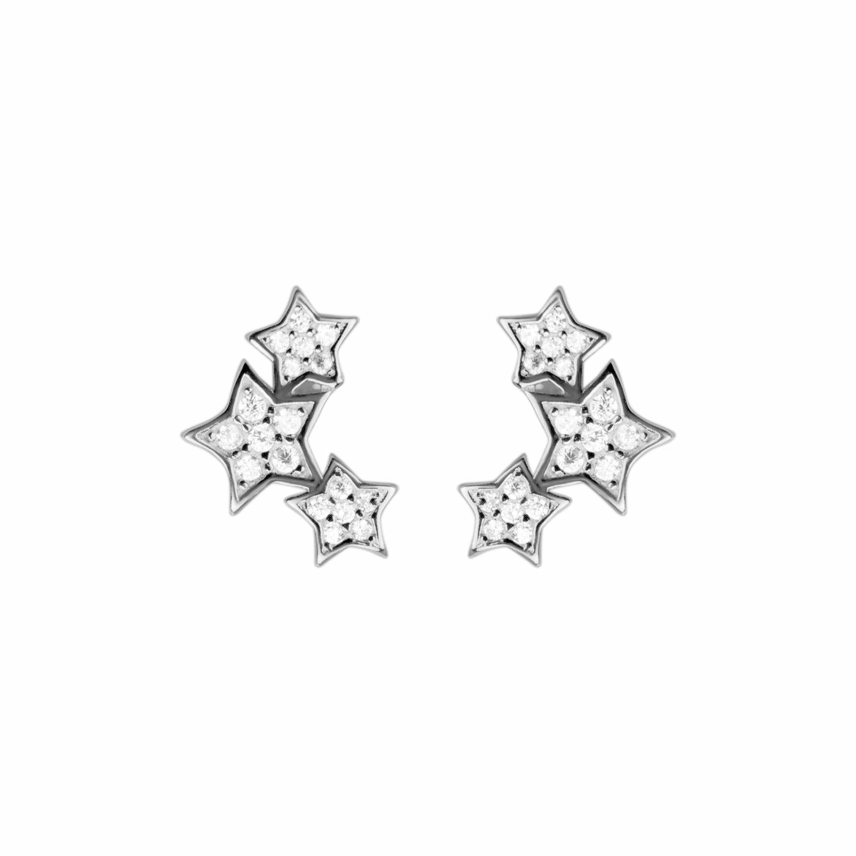 Pendientes de Plata de Ley 925 con Circonita Brillante acabados en rodio - Familia