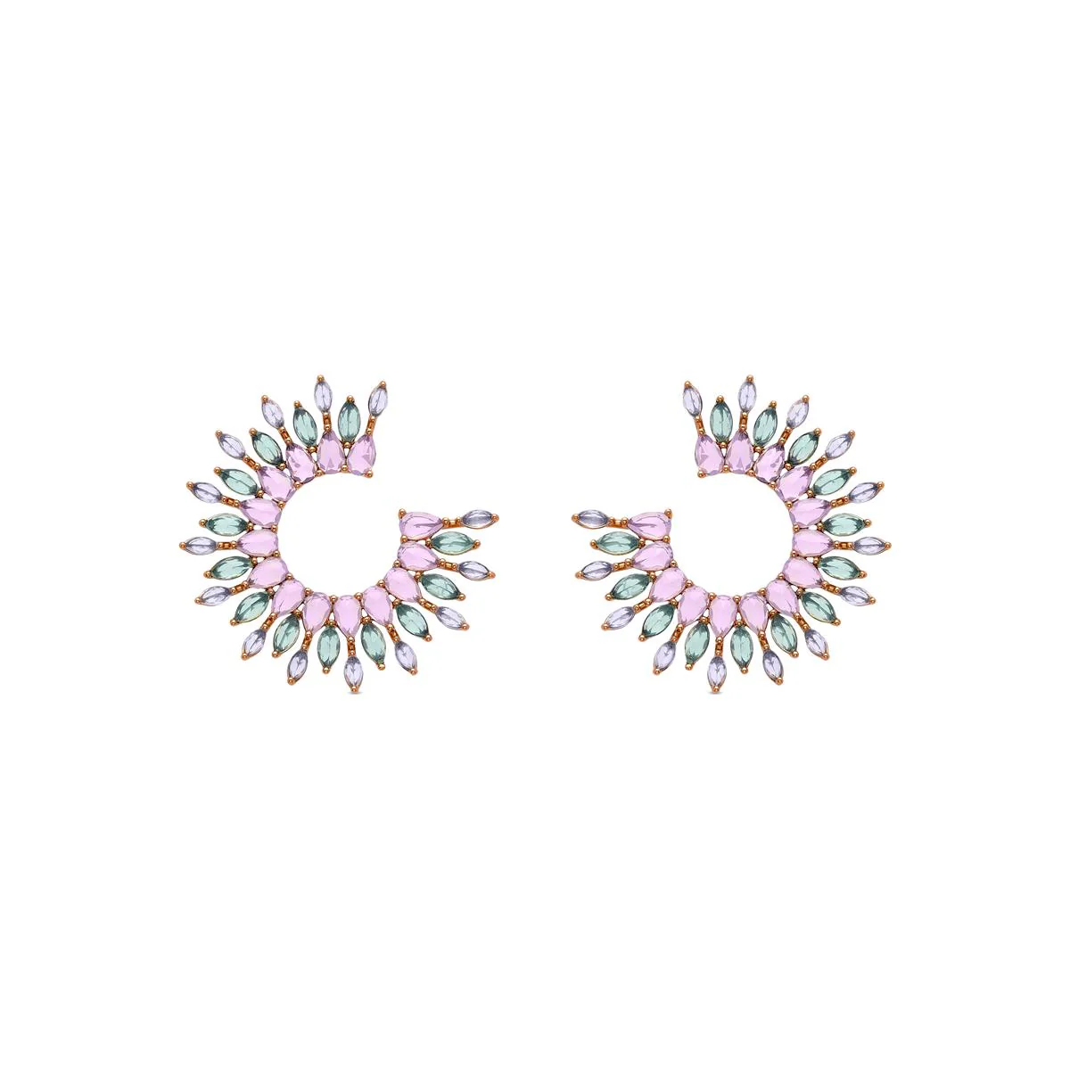 Pendientes Fane acabado oro 18k - Fane MULTICOLOR