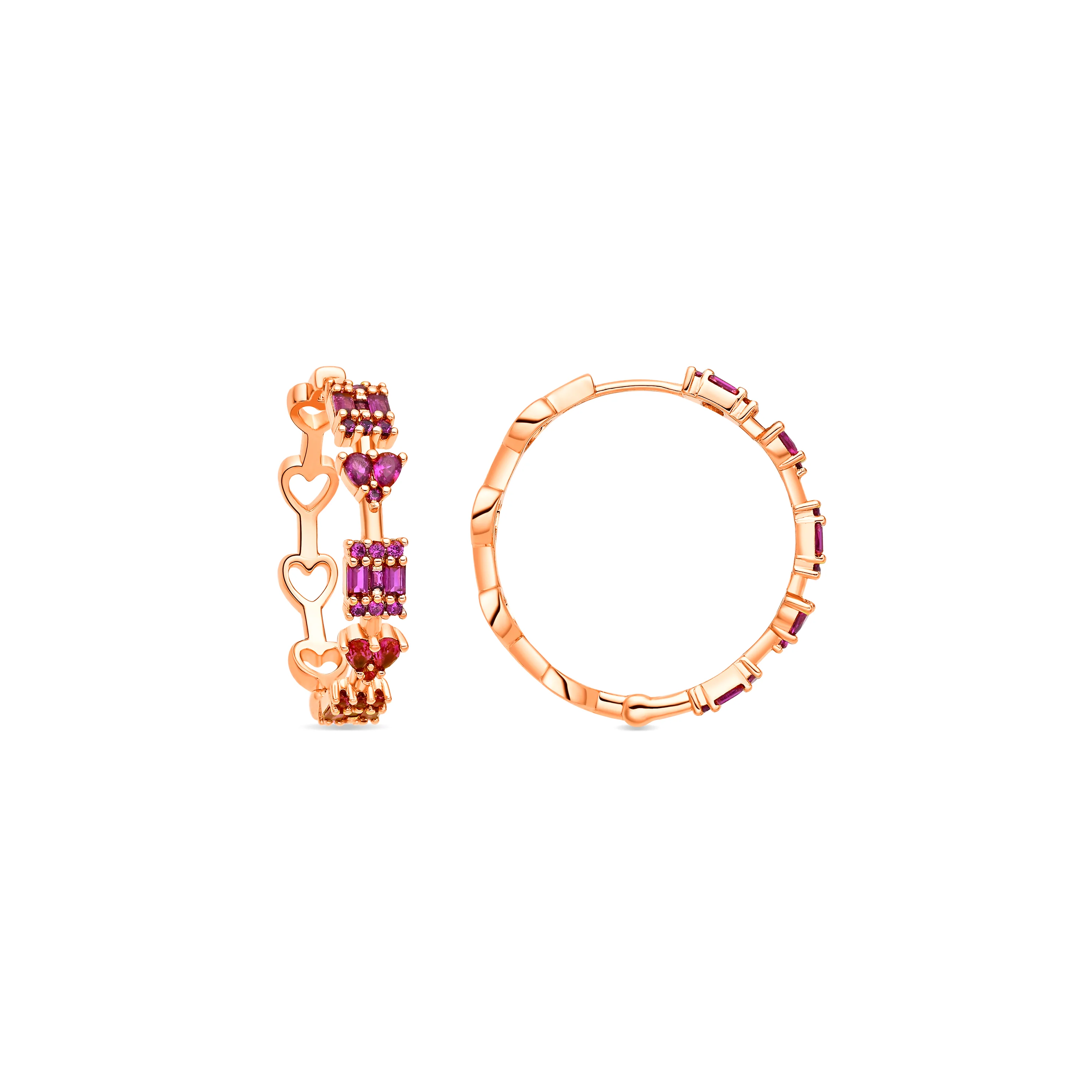 Pendientes de Circonita Rubí acabado en oro amarillo de 18k - Fanri