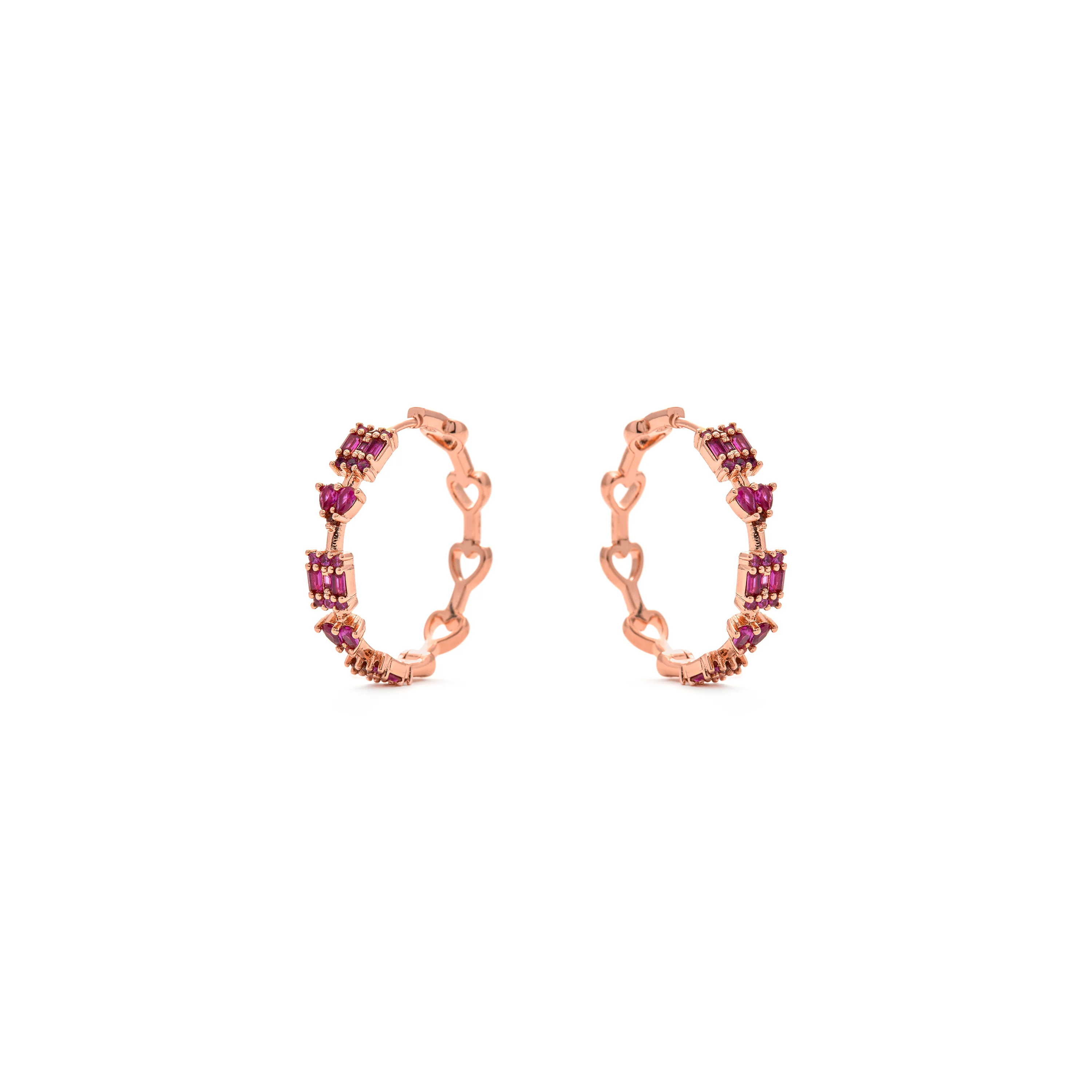 Pendientes de Circonita Rubí acabado en oro amarillo de 18k - Fanri - Image 3