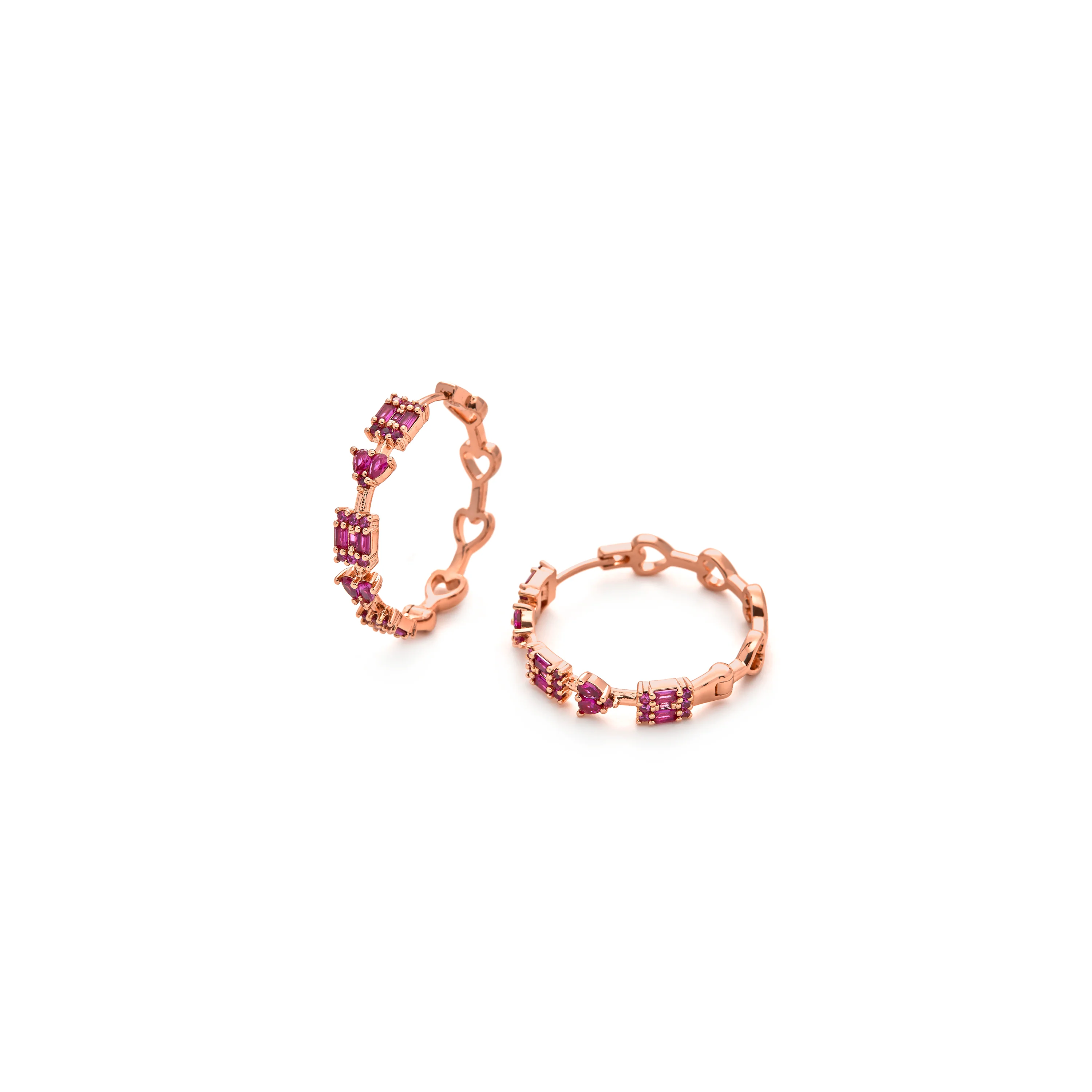 Pendientes de Circonita Rubí acabado en oro amarillo de 18k - Fanri - Image 5