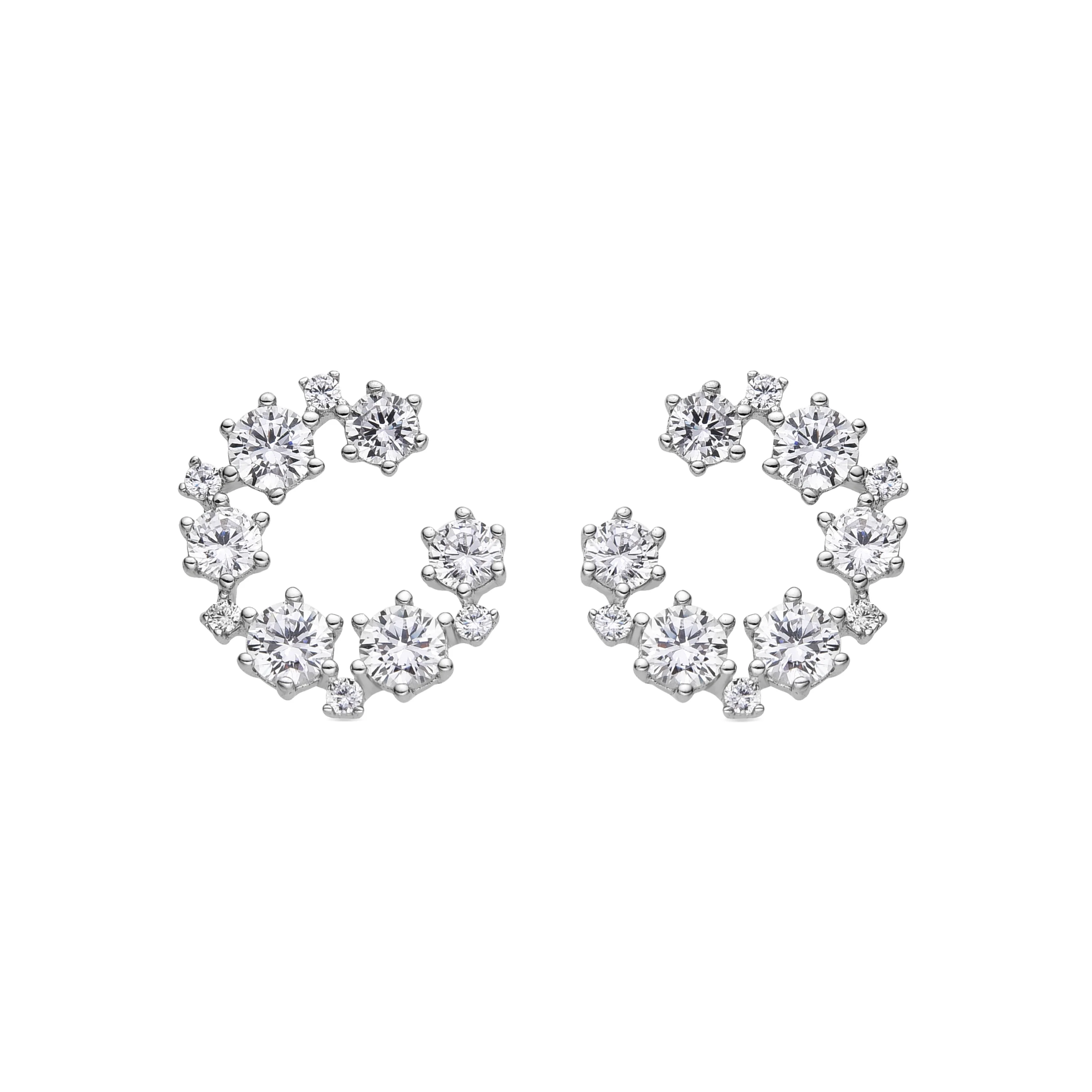 Pendientes de Plata de Ley 925 y Circonita Brillante acabado en rodio - Feni