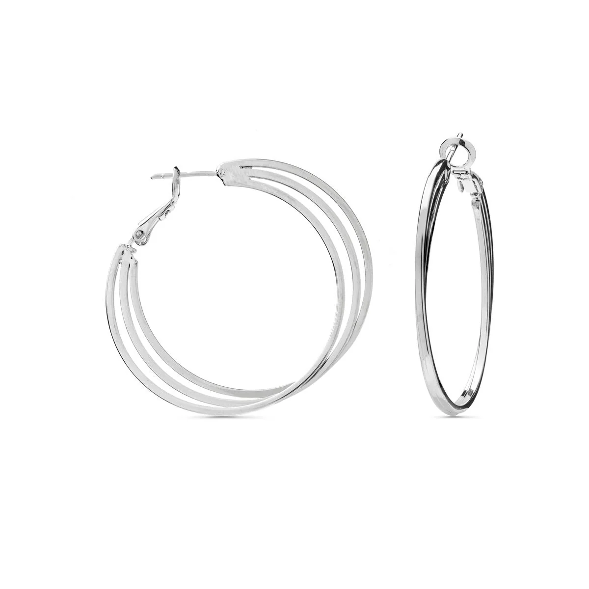 Pendientes Fija acabado en Rodio - Fija GRIS