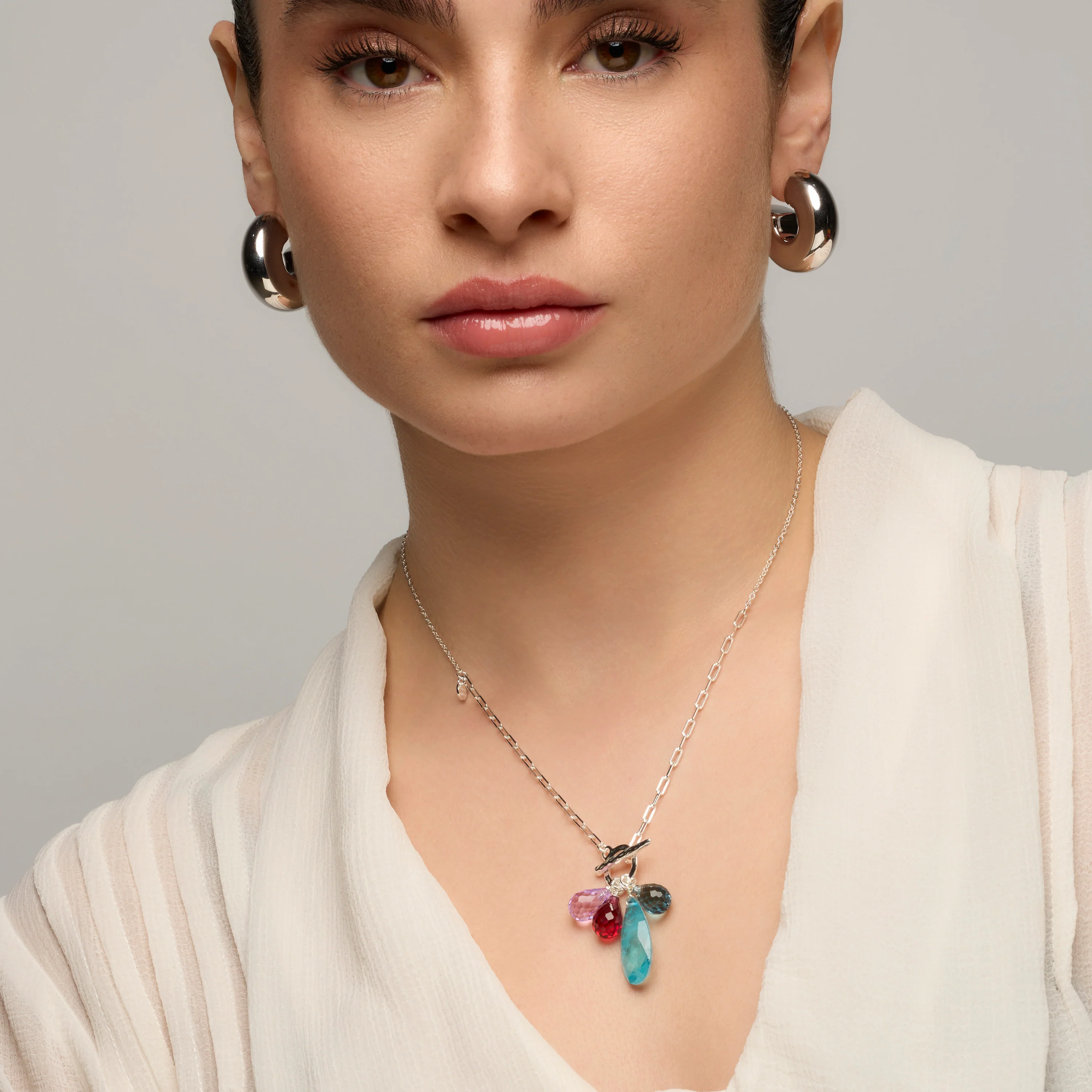 Pendientes de Plata de Ley 925 y  acabado rodio - Fike - Image 2