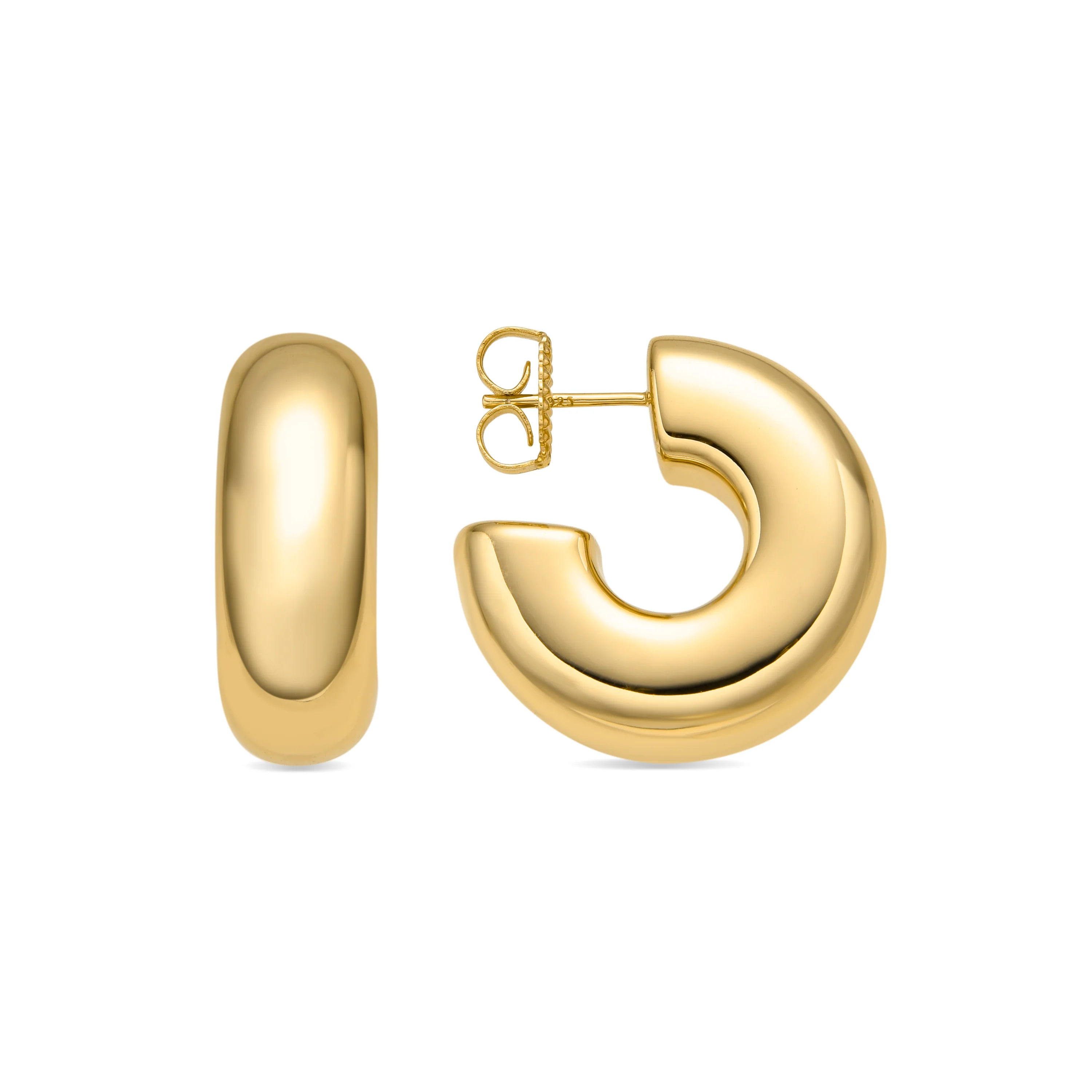 Pendientes de Plata de Ley 925 y acabado oro amarillo de 18k - Fike