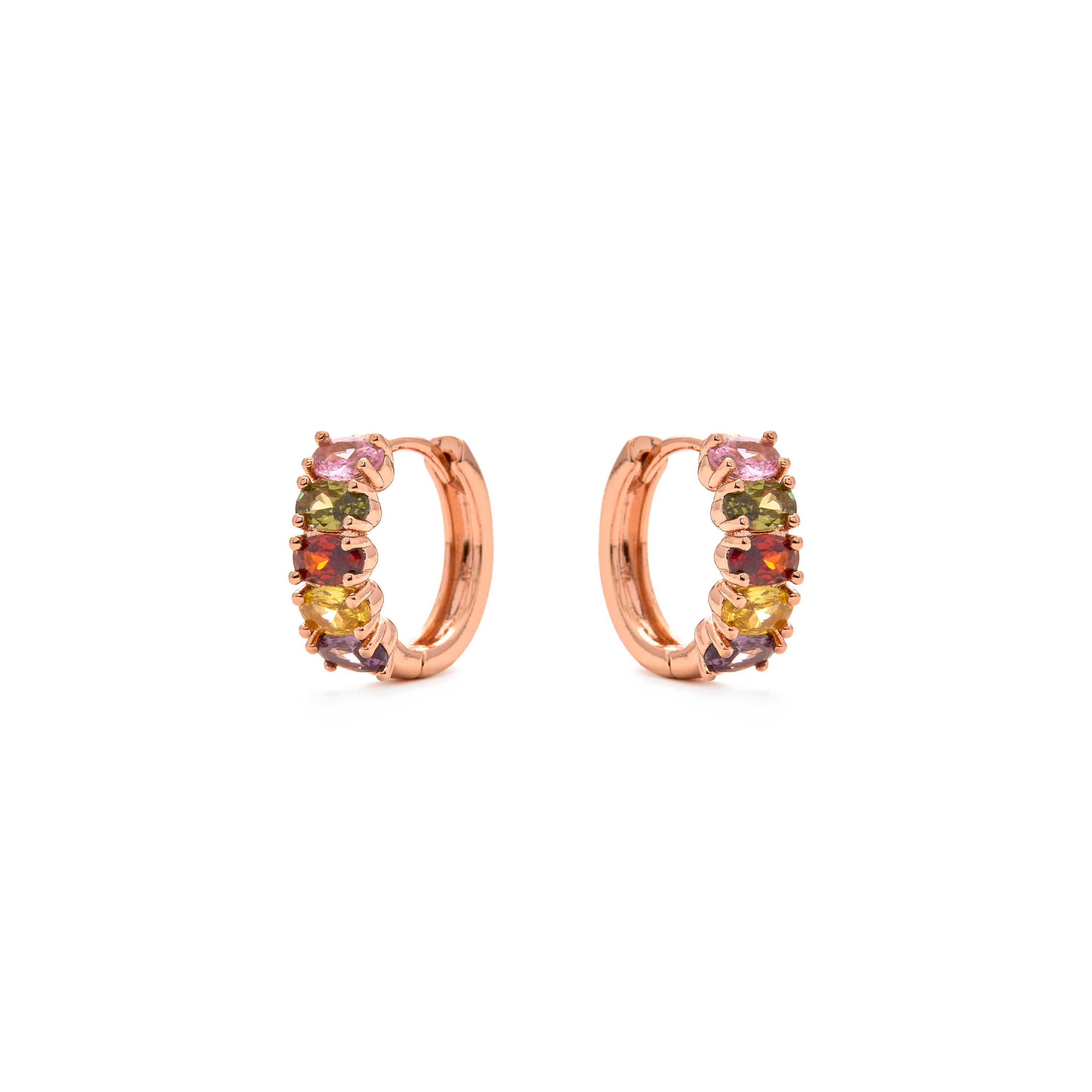 Pendientes de Circonita Multicolor acabado en oro amarillo de 18k - Fimiw - Image 2