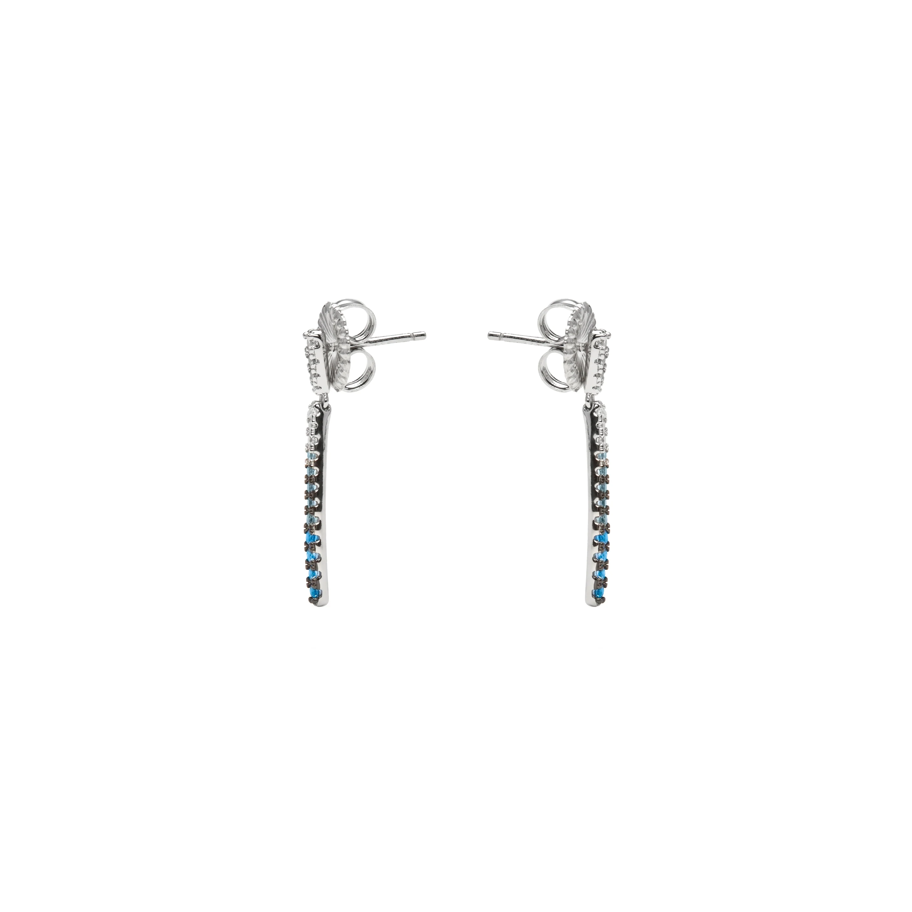 Pendientes de Plata de Ley 925 y Circonita Zafiro acabado en rodio - Finsha - Image 3