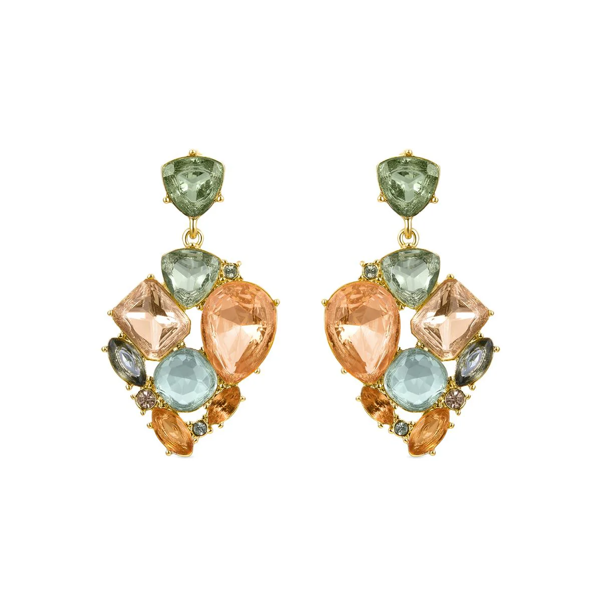 Pendientes Flamha acabado en oro amarillo de 18kts - Flamha MULTICOLOR