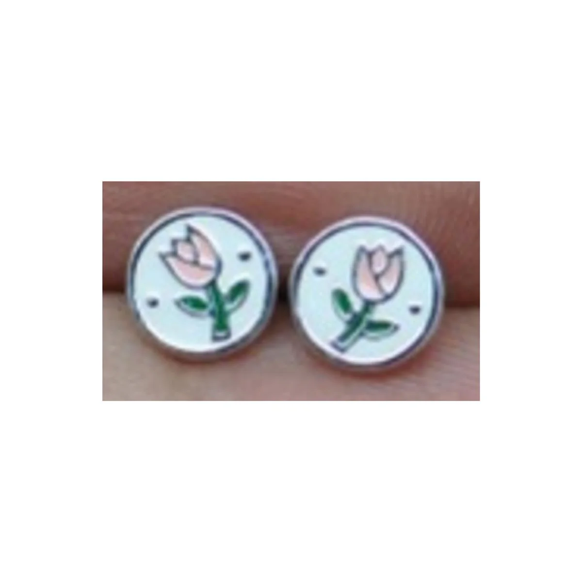 Pendientes Flor Plata De Ley 925 - Flor MULTICOLOR