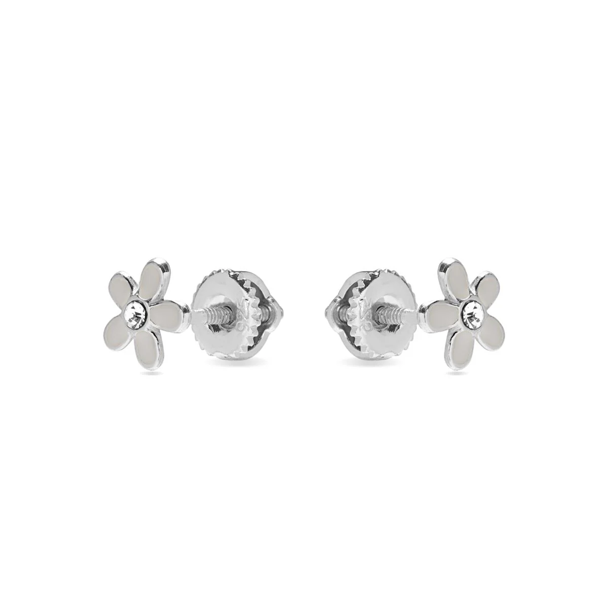 Pendientes Flor Plata De Ley 925 - Flor BLANCO - Image 2